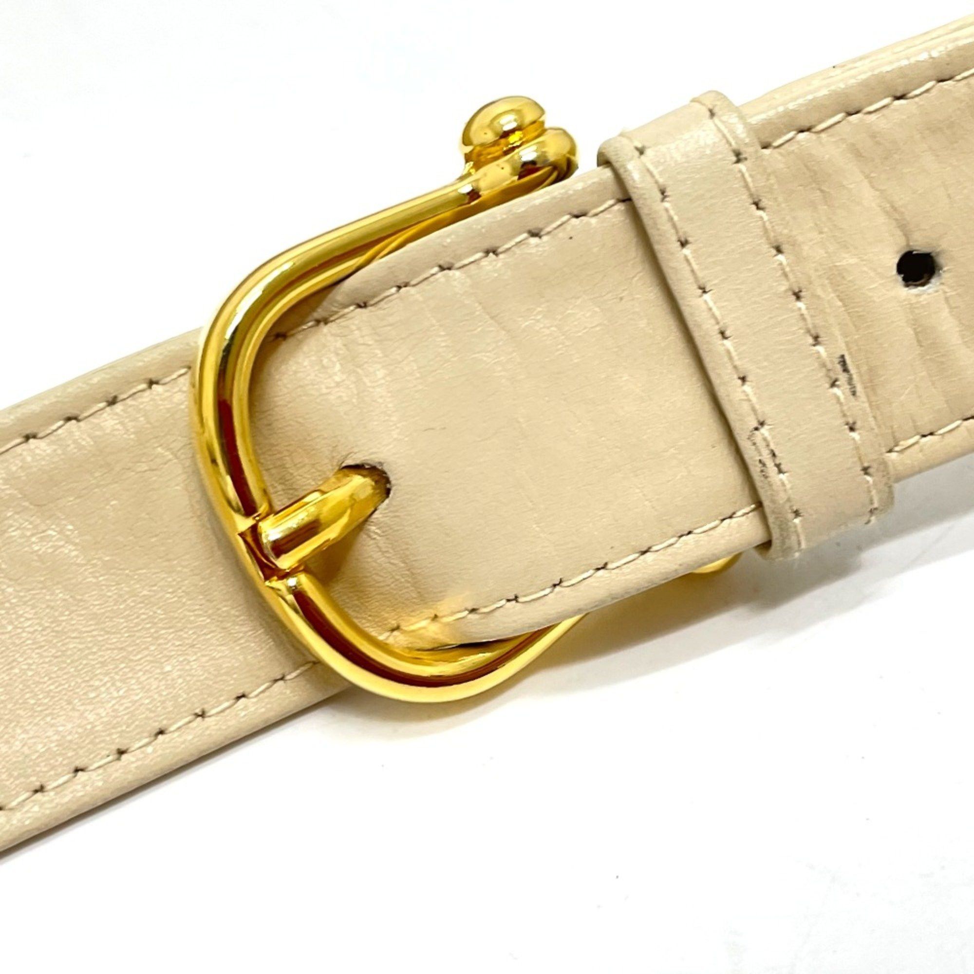 Celine CELINE Carriage hardware bag shawl Shoulder Bag Beige x GoldHardware Size ONE SIZE - 8 Thumbnail