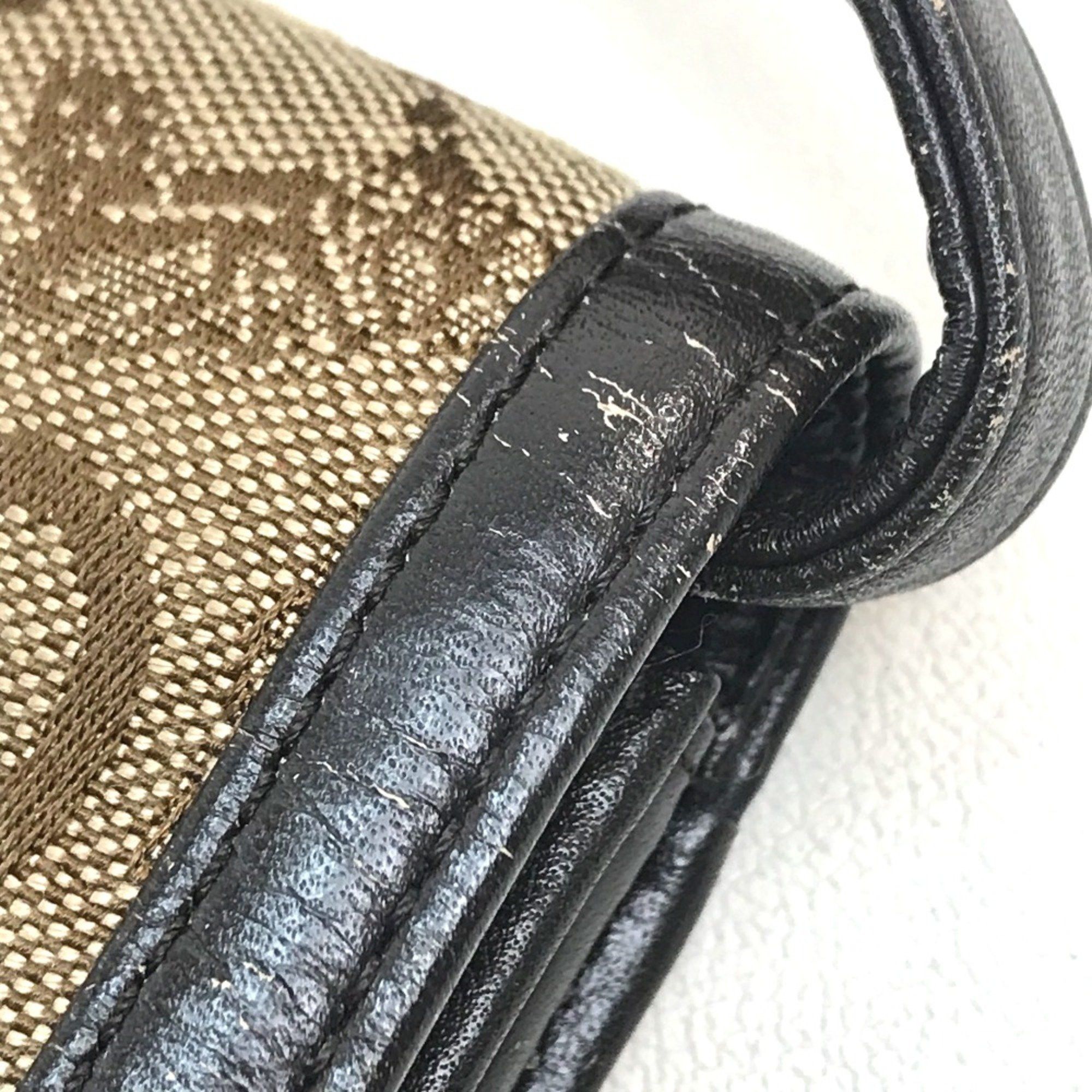 Celine CELINE Carriage Hardware Logo bag old Shoulder Bag Beige x Dark Brown Size ONE SIZE - 12 Thumbnail