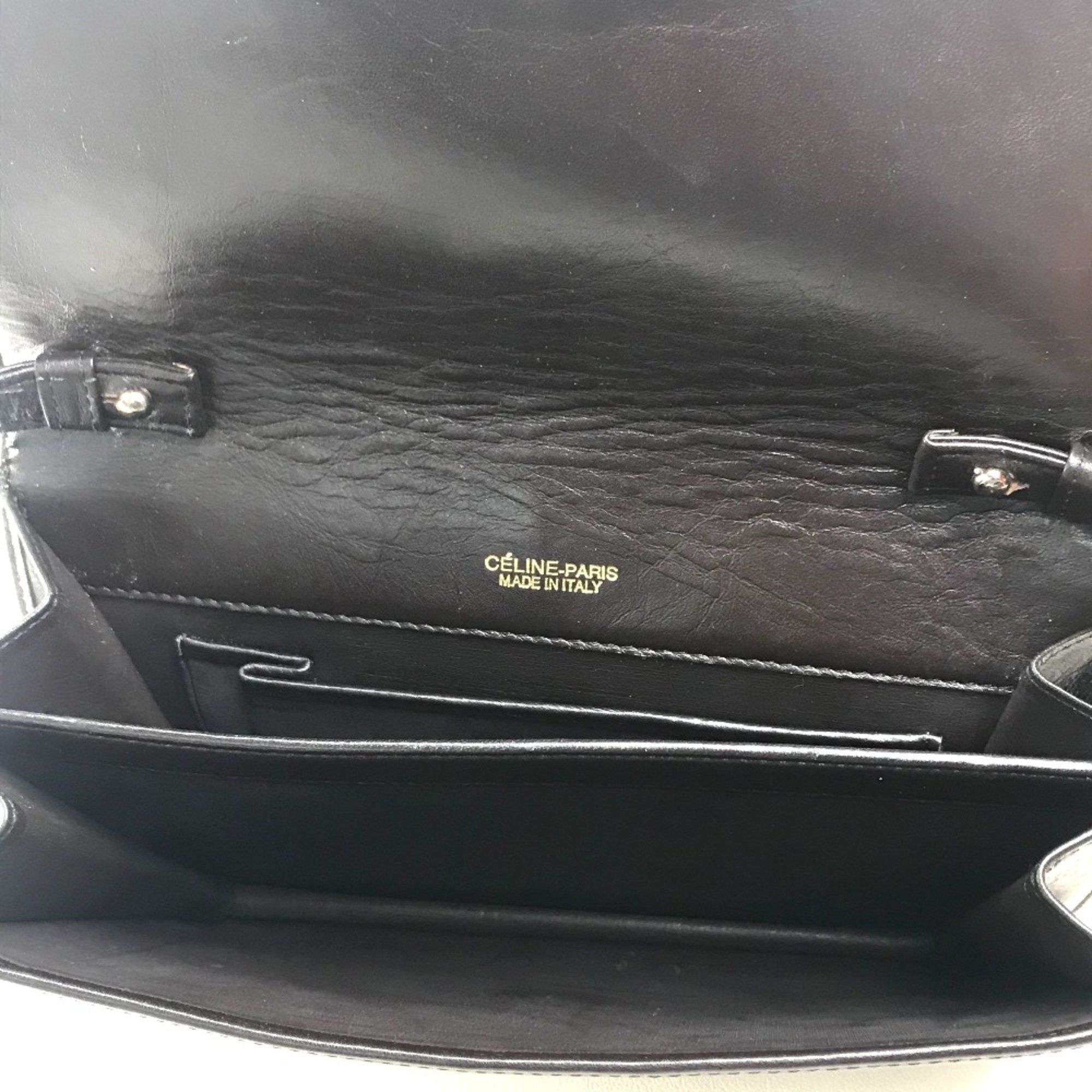 Celine CELINE Carriage Hardware Logo bag old Shoulder Bag Beige x Dark Brown Size ONE SIZE - 8 Thumbnail
