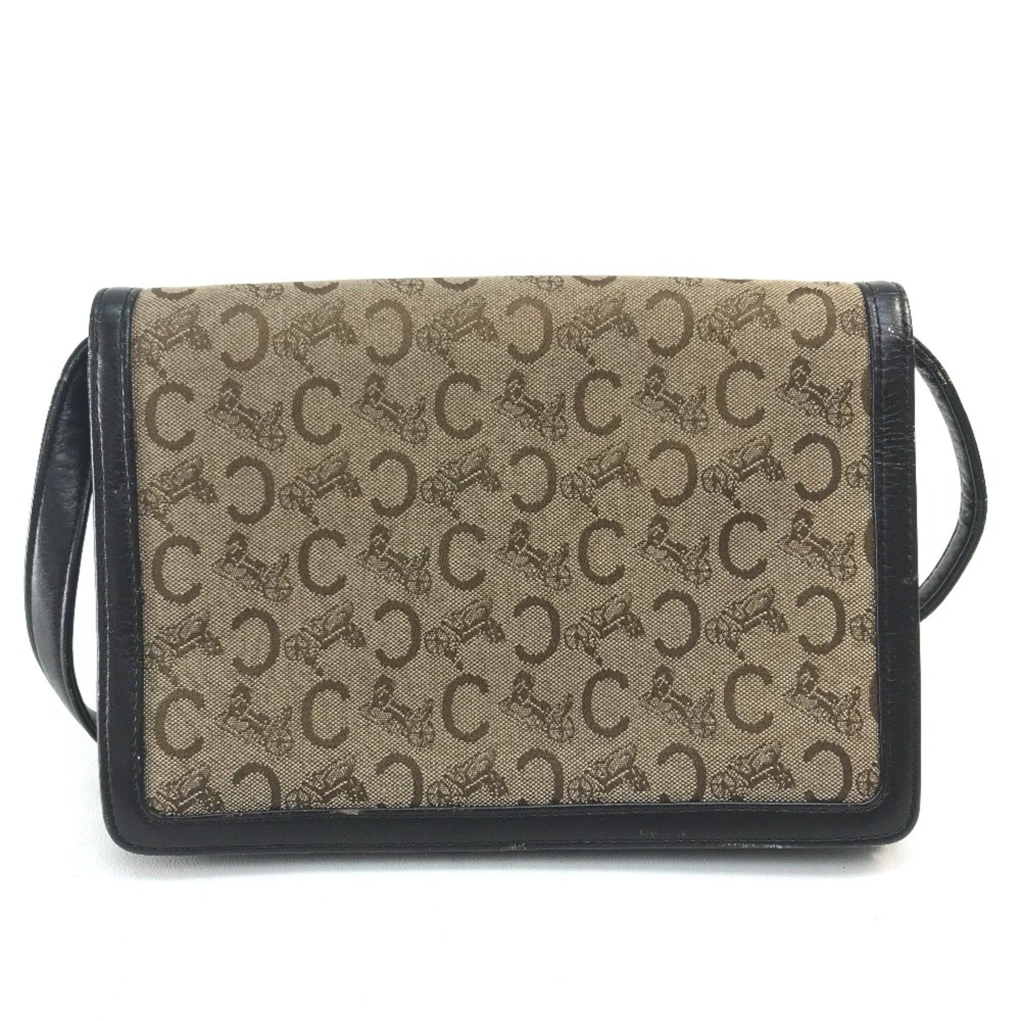 Celine CELINE Carriage Hardware Logo bag old Shoulder Bag Beige x Dark Brown Size ONE SIZE - 2 Thumbnail