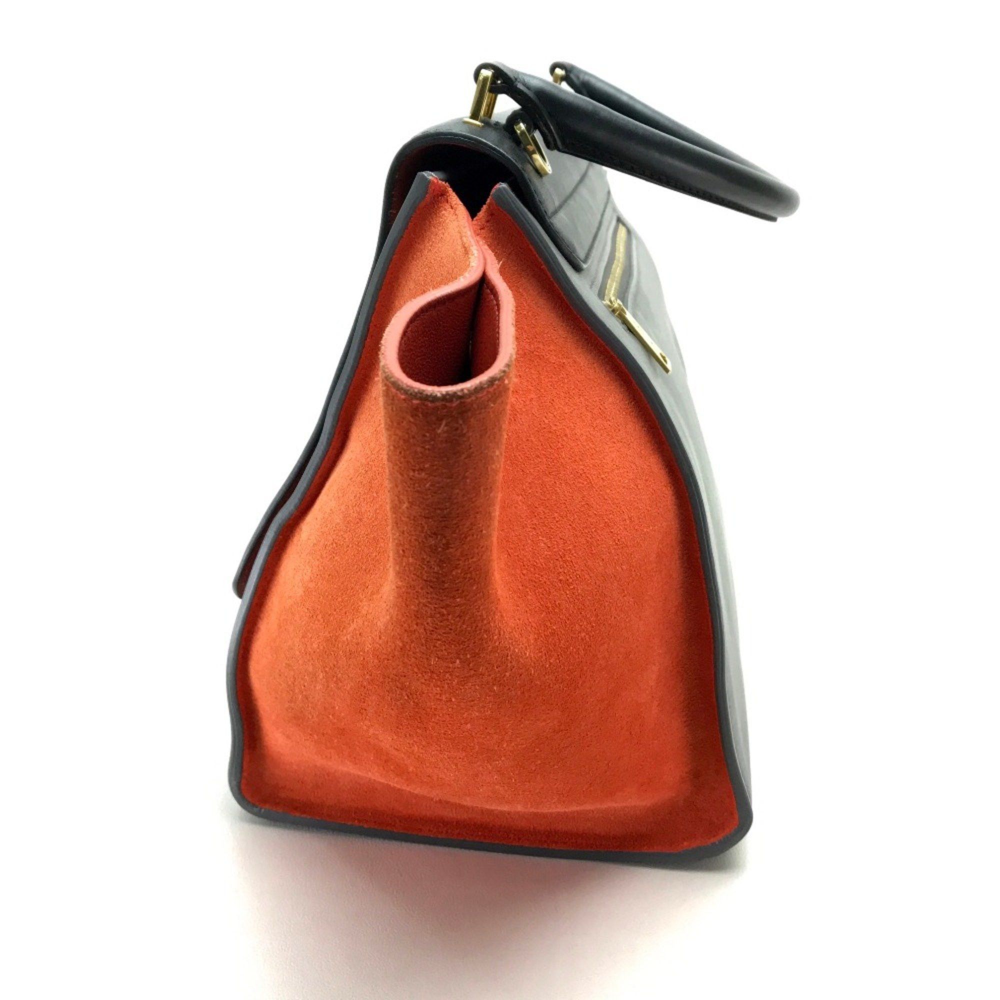 Celine CELINE bag trapeze Shoulder Bag Black Gray x Black x Orange Size ONE SIZE - 4 Thumbnail