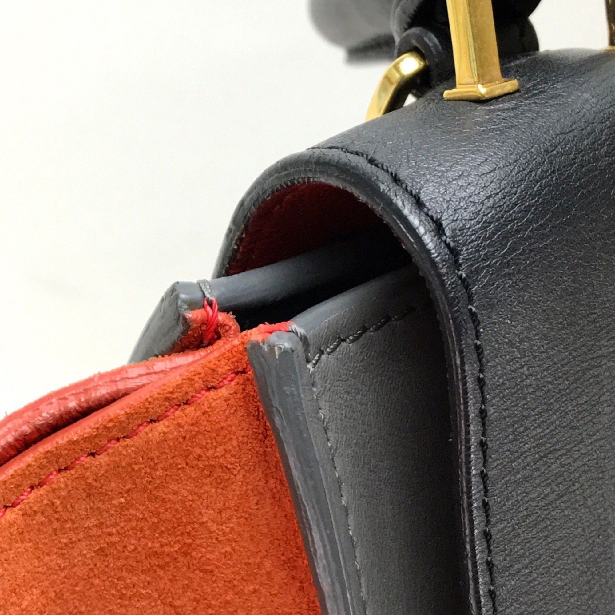 Celine CELINE bag trapeze Shoulder Bag Black Gray x Black x Orange Size ONE SIZE - 7 Thumbnail