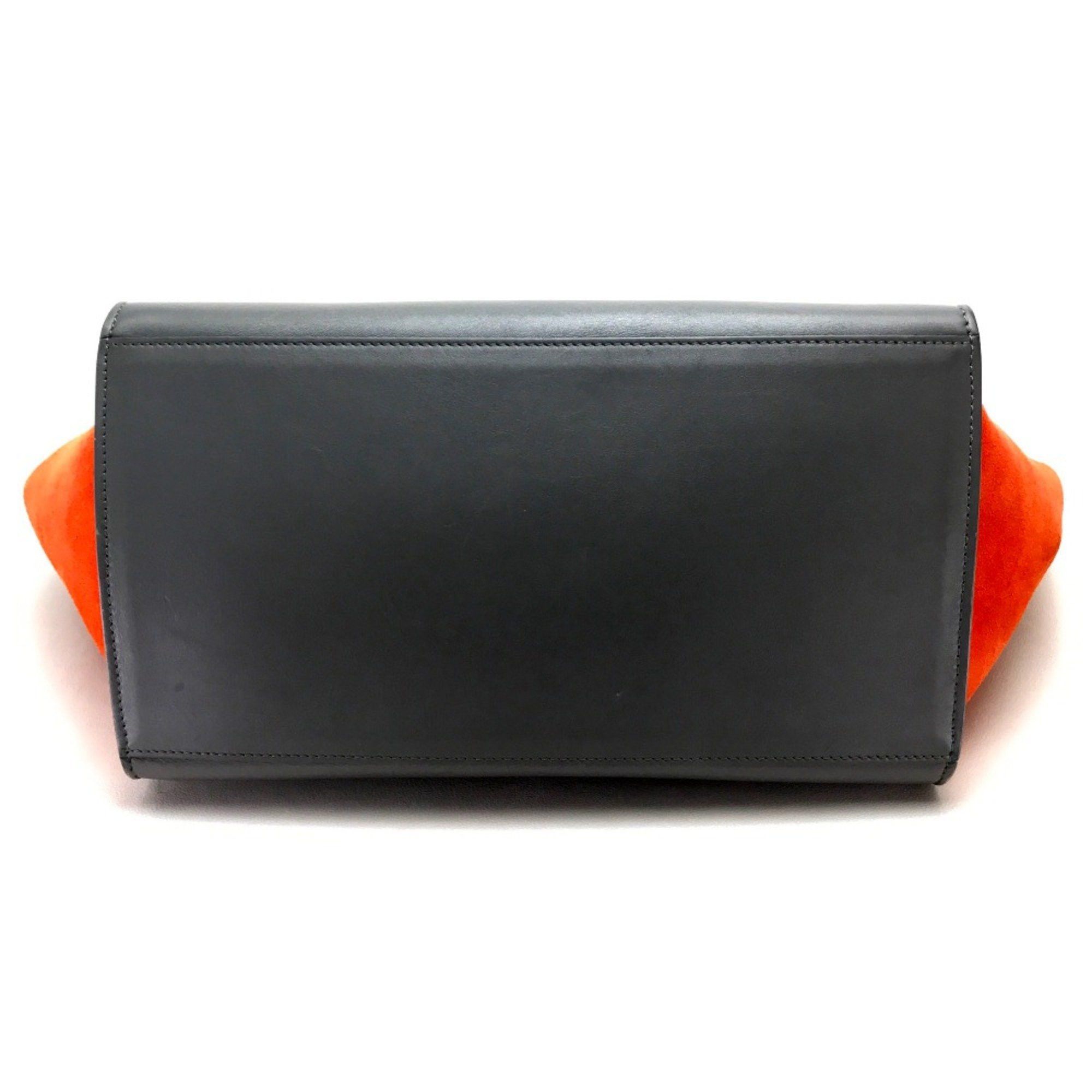 Celine CELINE bag trapeze Shoulder Bag Black Gray x Black x Orange Size ONE SIZE - 3 Thumbnail
