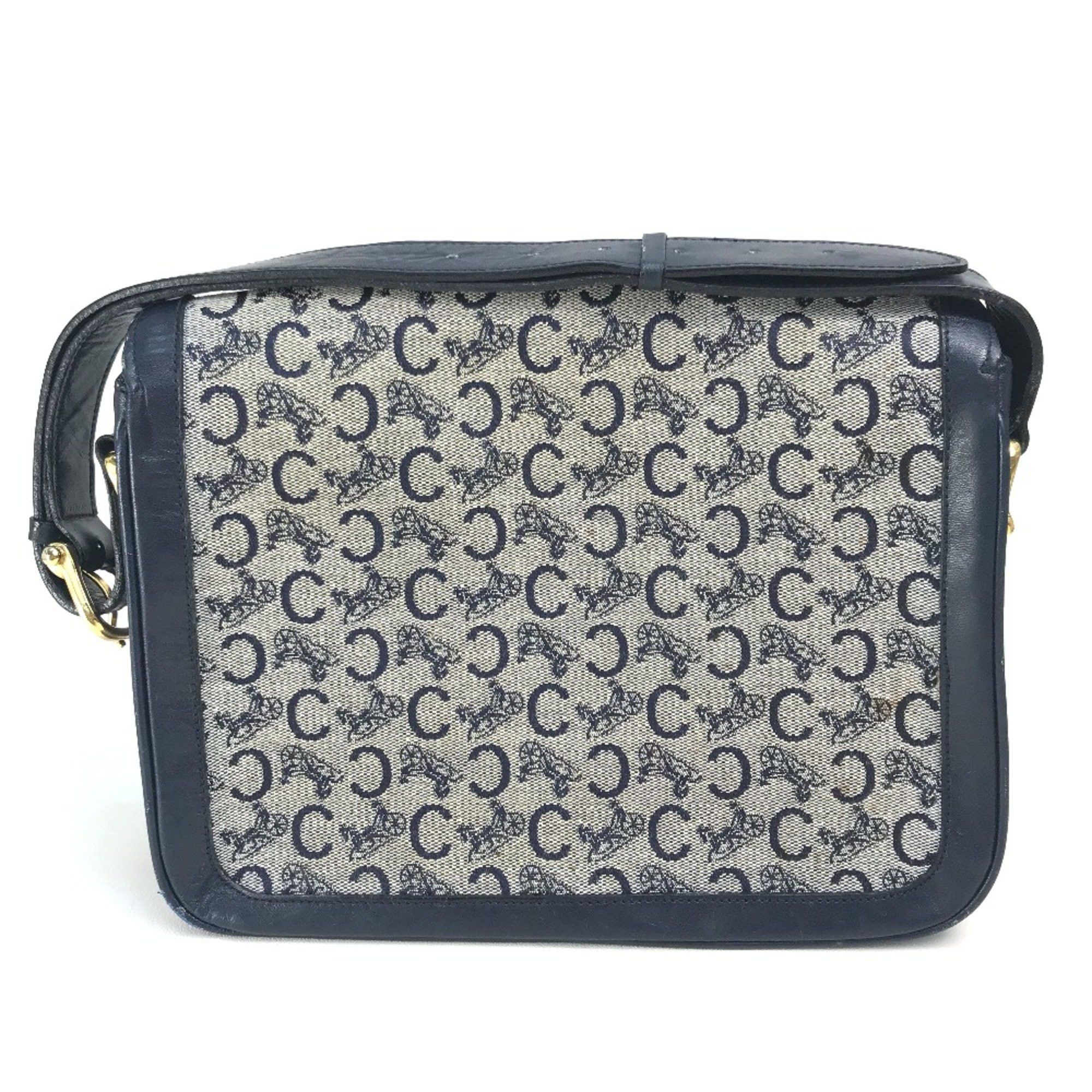 Celine CELINE Old CELINE bag vintage Shoulder Bag Gray x Navy GoldHardware Size ONE SIZE - 2 Thumbnail