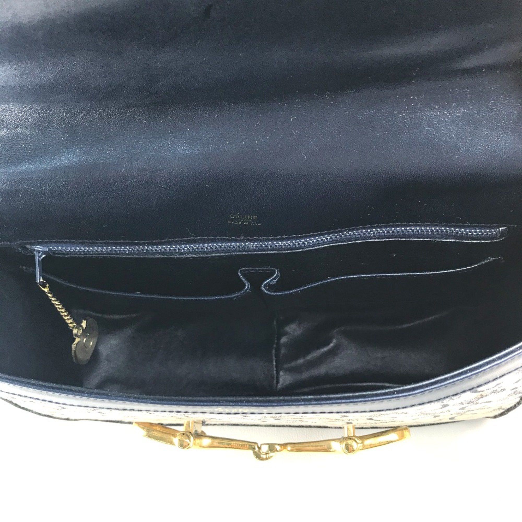Celine CELINE Old CELINE bag vintage Shoulder Bag Gray x Navy GoldHardware Size ONE SIZE - 8 Thumbnail