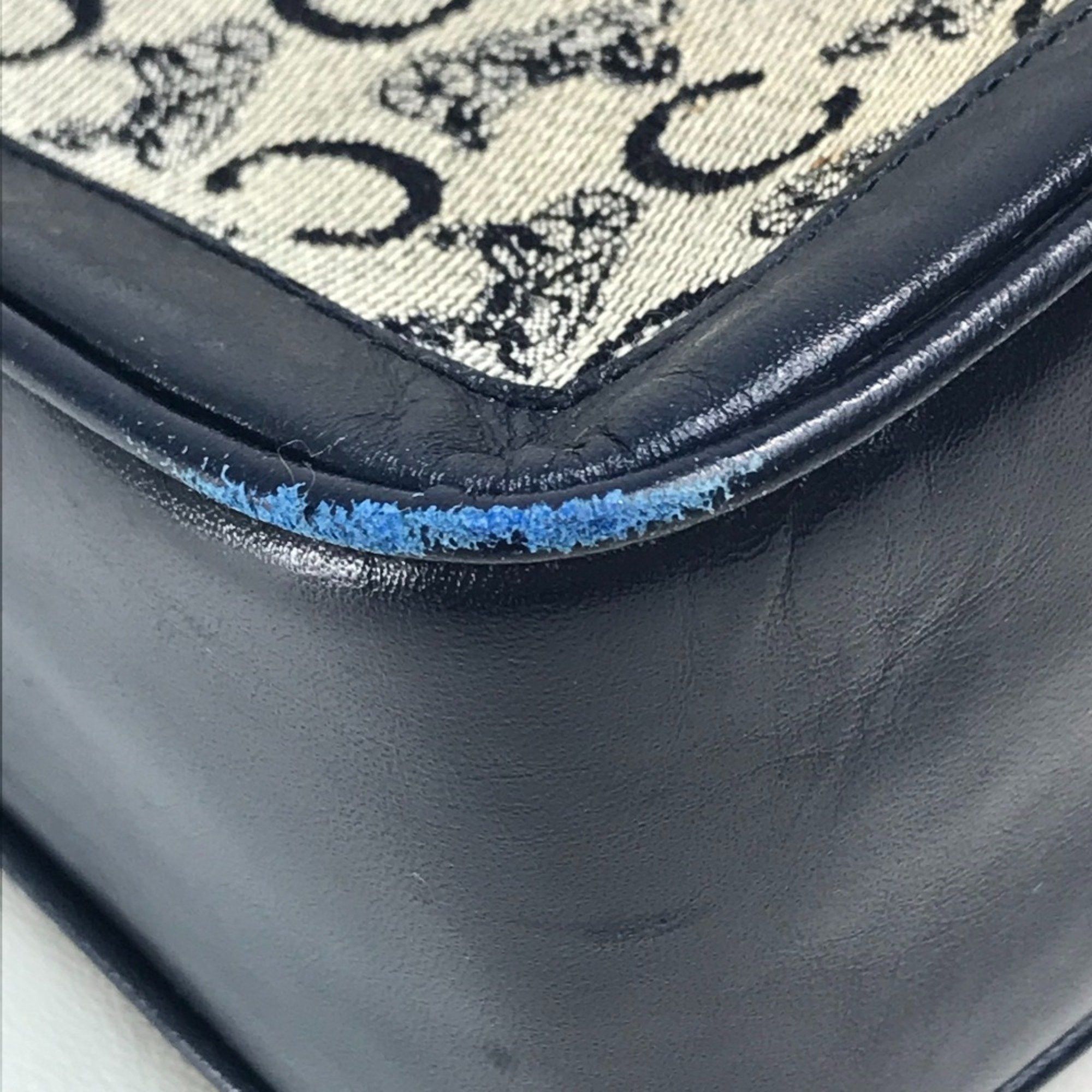 Celine CELINE Old CELINE bag vintage Shoulder Bag Gray x Navy GoldHardware Size ONE SIZE - 4 Thumbnail
