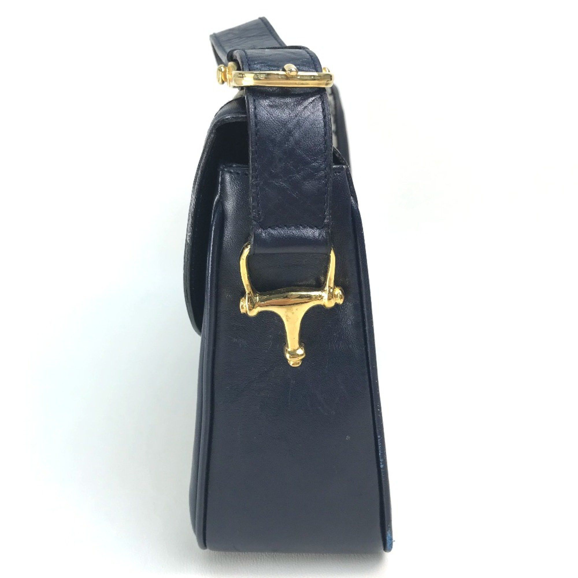 Celine CELINE Old CELINE bag vintage Shoulder Bag Gray x Navy GoldHardware Size ONE SIZE - 6 Thumbnail