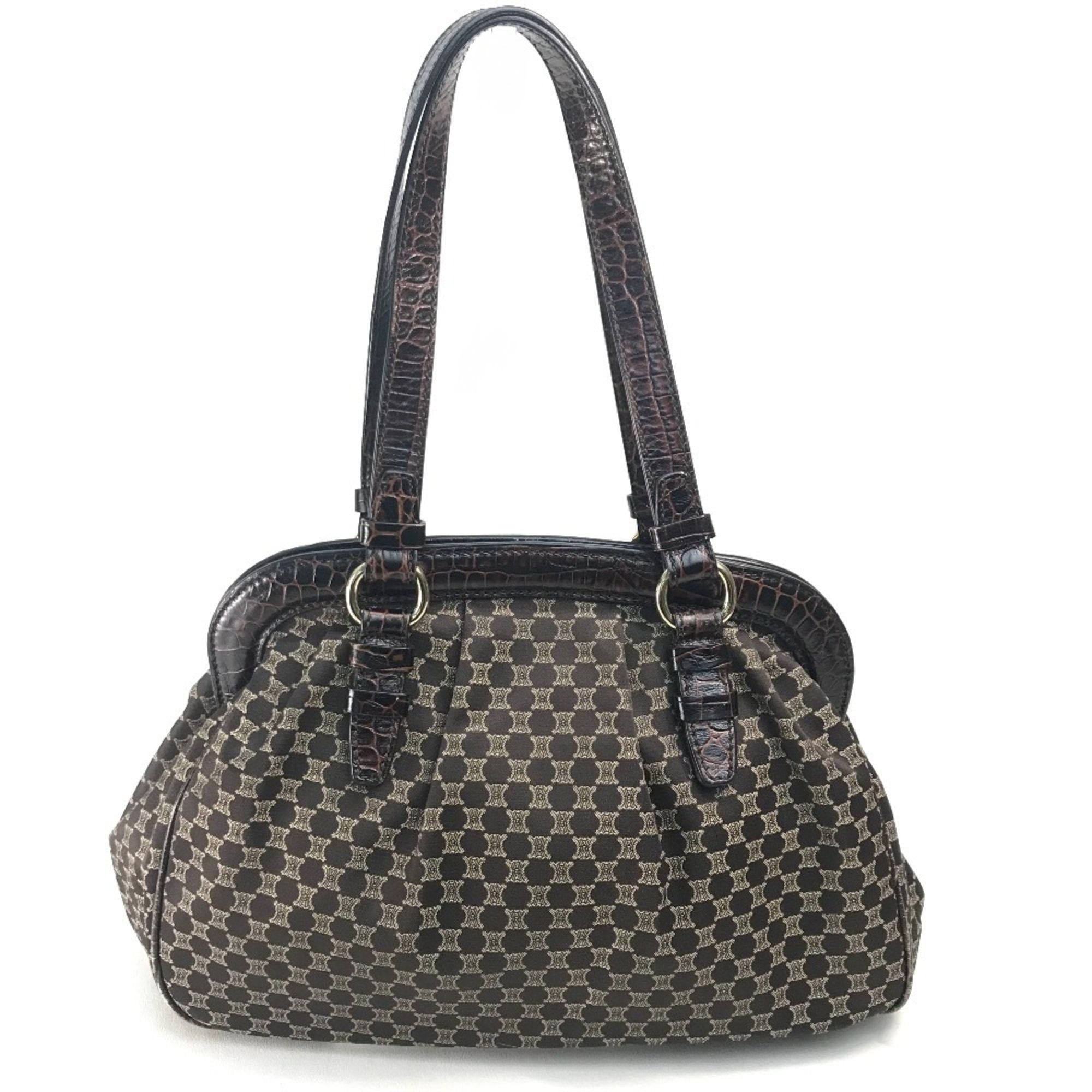 Celine CELINE Logo Macadam Bag Tote Bag Tassel Shoulder Bag Brown x GoldHardware Size ONE SIZE - 2 Thumbnail