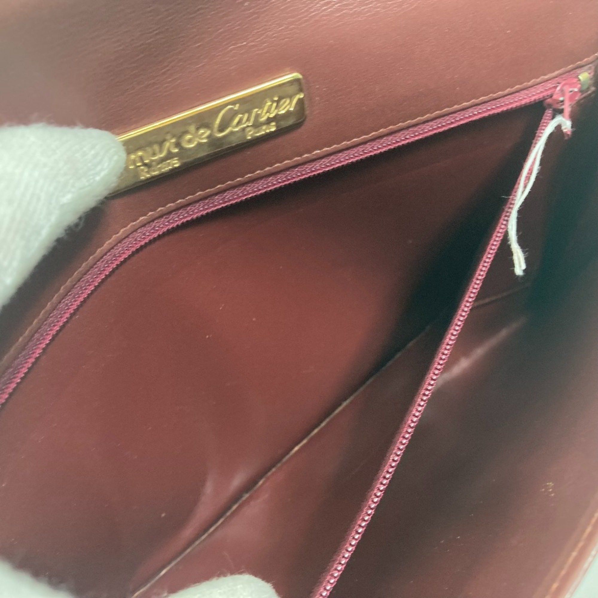 Cartier Cartier Pouch Clutch bag wine-red Size ONE SIZE - 8 Thumbnail