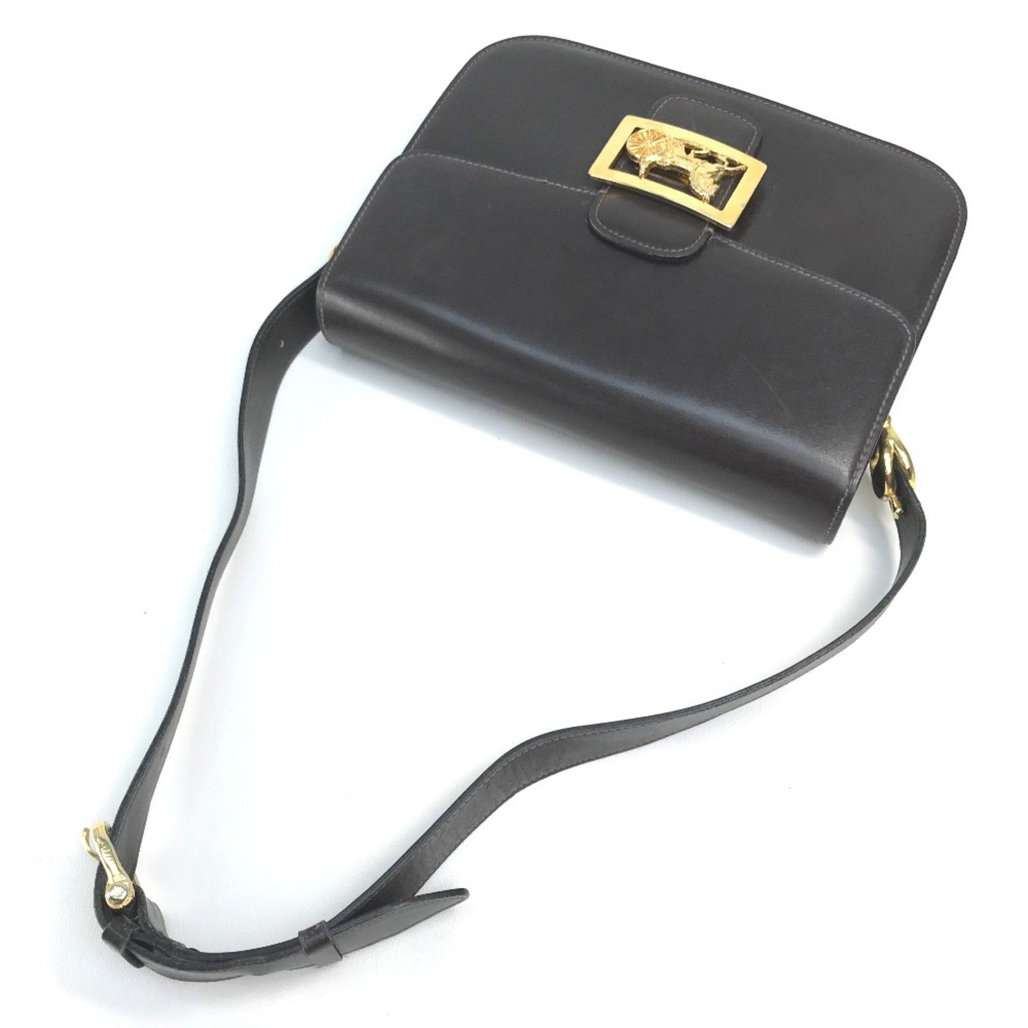 Celine CELINE vintage Bag Shoulder Bag Dark Brown x GoldHardware Size ONE SIZE - 7 Thumbnail