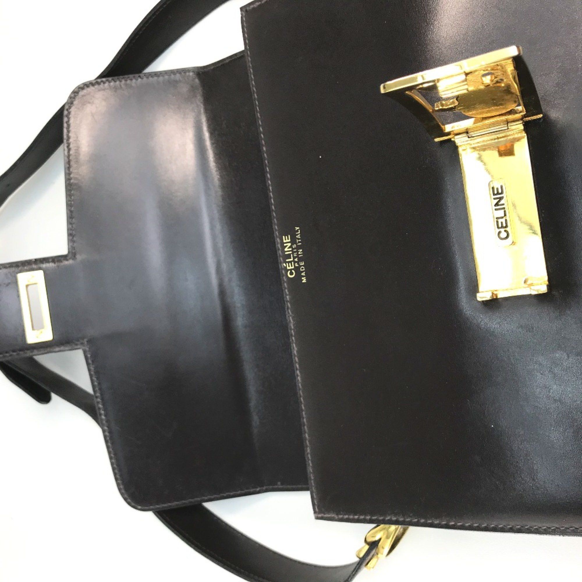 Celine CELINE vintage Bag Shoulder Bag Dark Brown x GoldHardware Size ONE SIZE - 9 Thumbnail