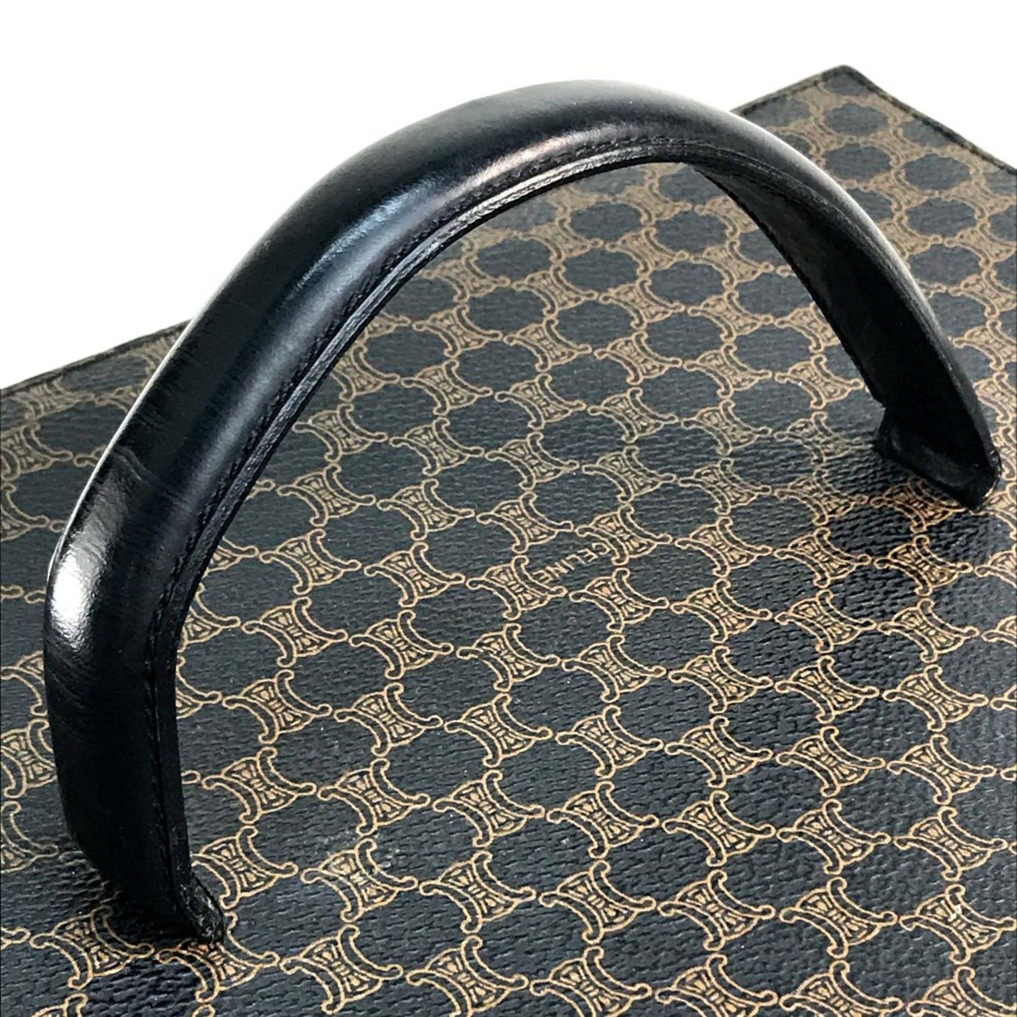 Celine CELINE Logo Carriage Hardware Bag Hand Bag Makeup box Vanity bag Dark brown Size ONE SIZE - 12 Thumbnail