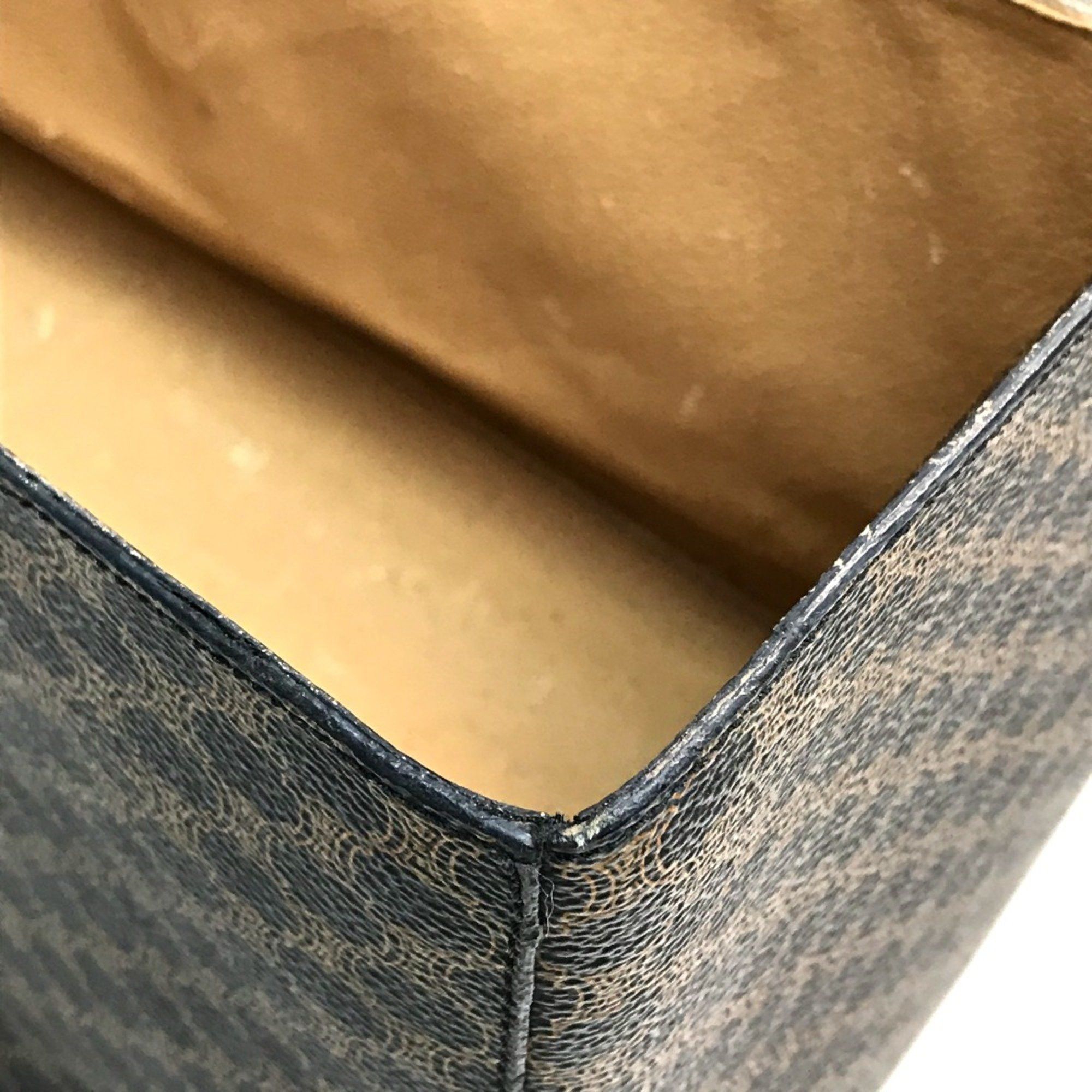Celine CELINE Logo Carriage Hardware Bag Hand Bag Makeup box Vanity bag Dark brown Size ONE SIZE - 11 Thumbnail