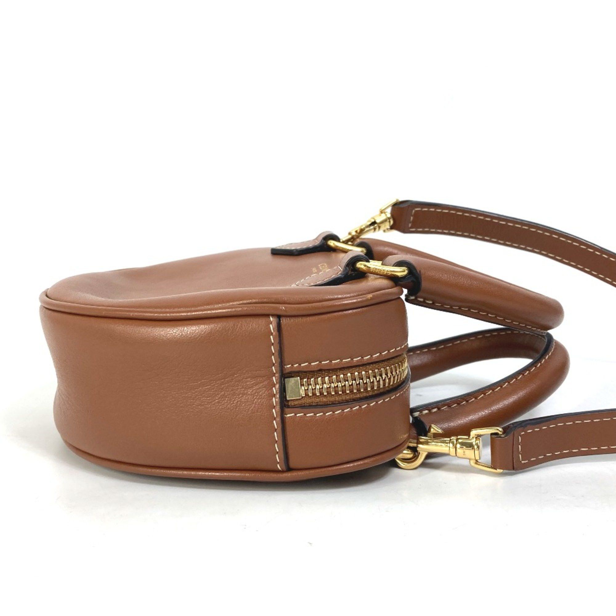 Celine CELINE 2WAY Hand Bag Pochette Bag Crossbody Shoulder Bag Brown Gold Size ONE SIZE - 3 Thumbnail