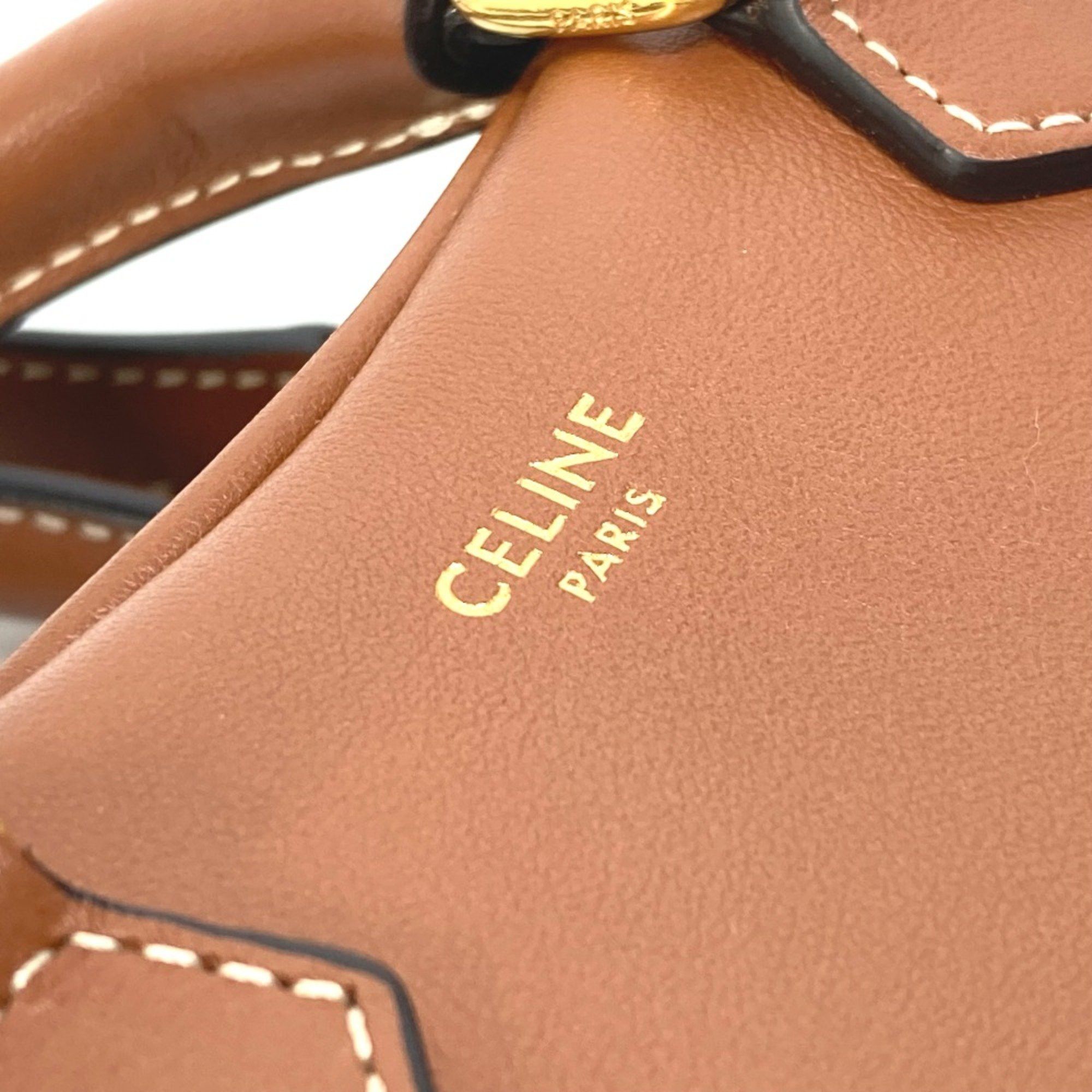 Celine CELINE 2WAY Hand Bag Pochette Bag Crossbody Shoulder Bag Brown Gold Size ONE SIZE - 5 Thumbnail