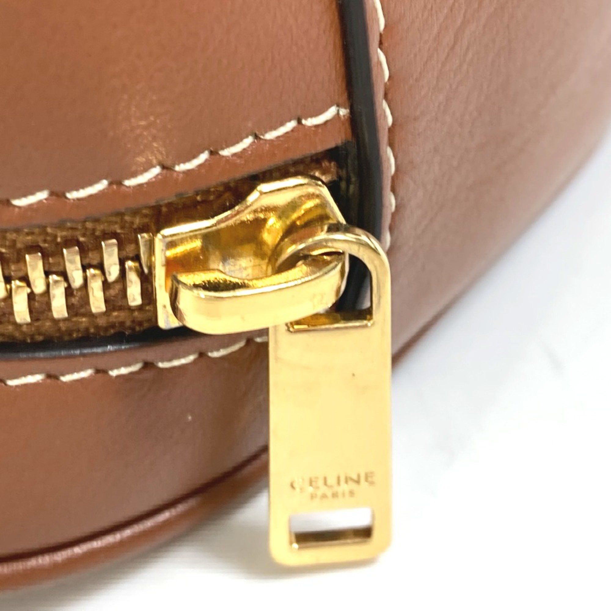 Celine CELINE 2WAY Hand Bag Pochette Bag Crossbody Shoulder Bag Brown Gold Size ONE SIZE - 7 Thumbnail