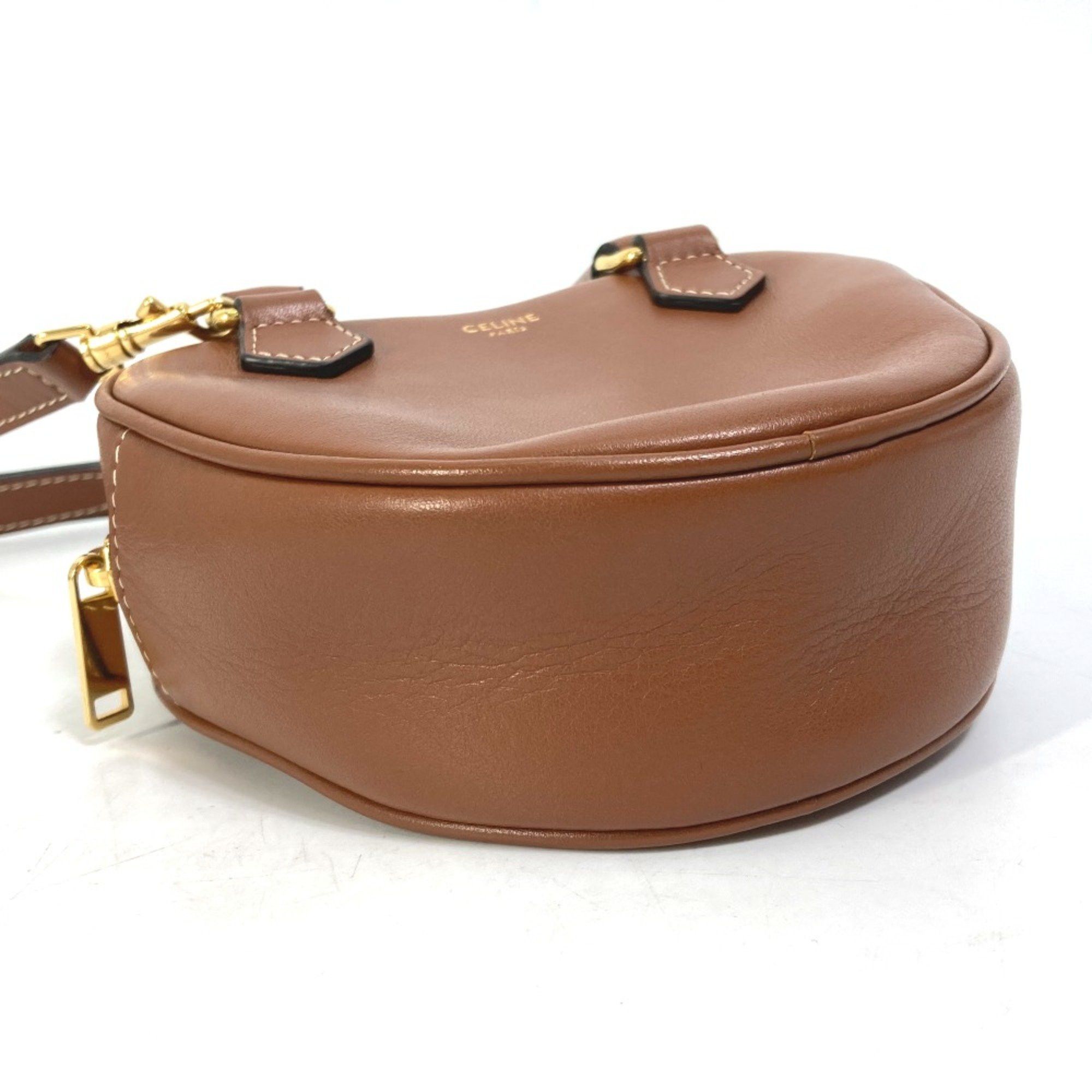 Celine CELINE 2WAY Hand Bag Pochette Bag Crossbody Shoulder Bag Brown Gold Size ONE SIZE - 6 Thumbnail
