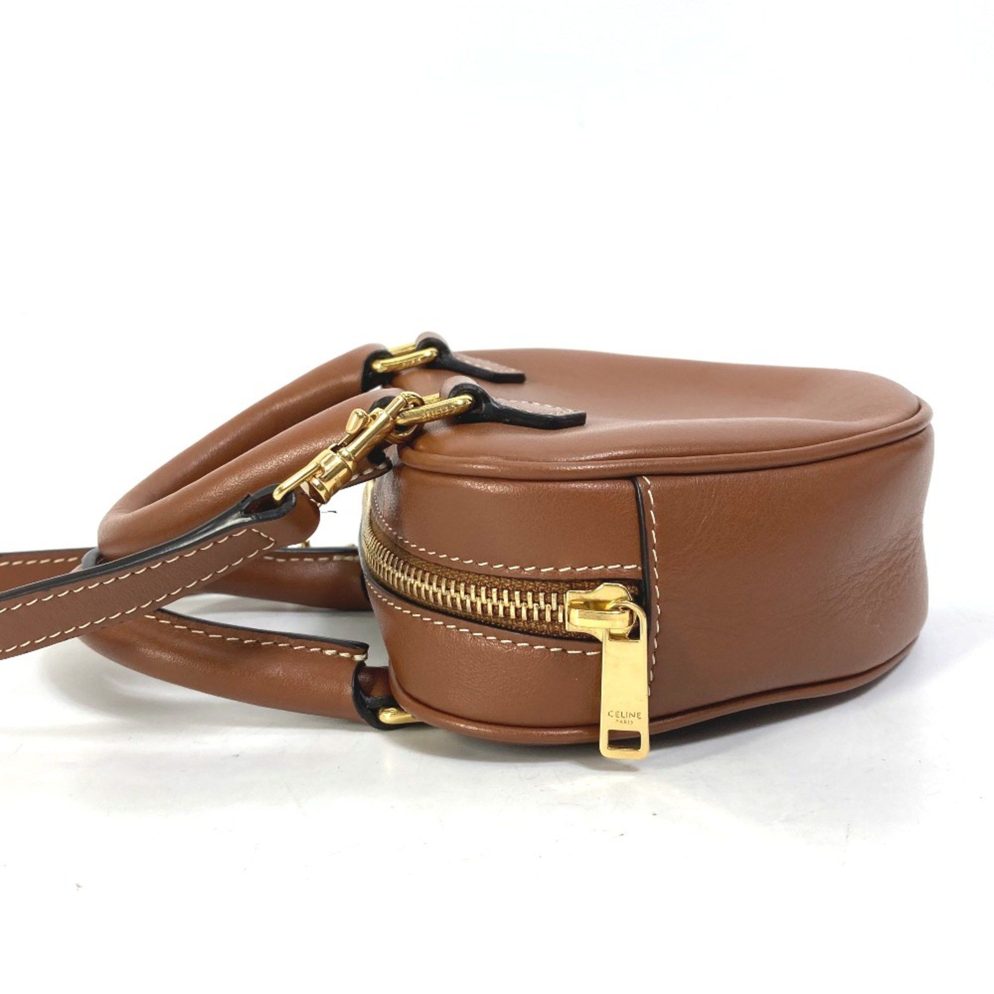 Celine CELINE 2WAY Hand Bag Pochette Bag Crossbody Shoulder Bag Brown Gold Size ONE SIZE - 4 Thumbnail