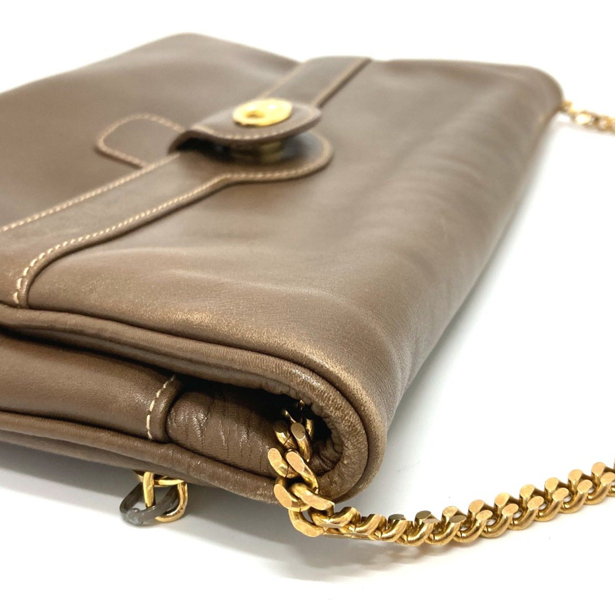 Celine CELINE Logo Hardware Bag Chain Clutch Shoulder Bag Brown Size ONE SIZE - 6 Thumbnail