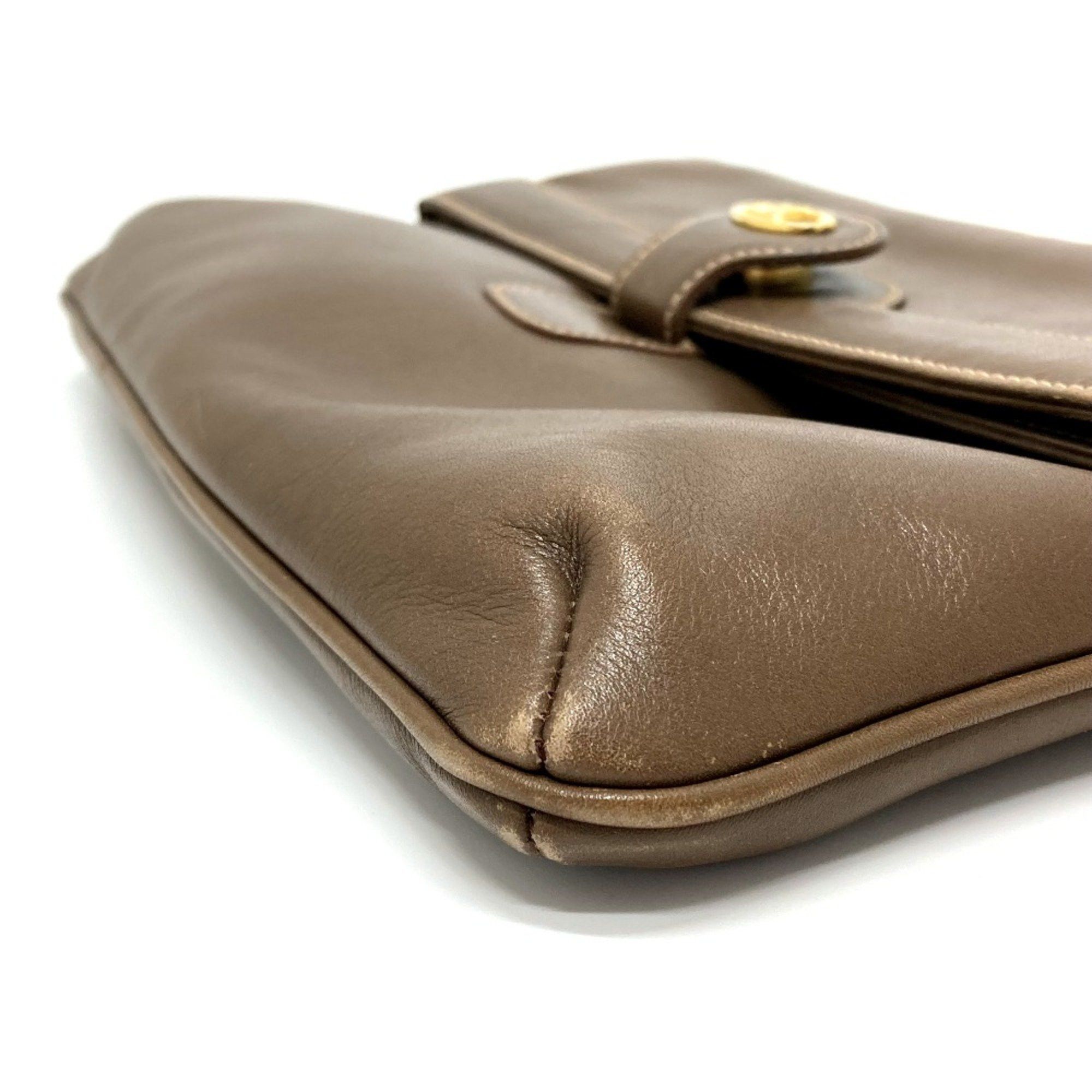 Celine CELINE Logo Hardware Bag Chain Clutch Shoulder Bag Brown Size ONE SIZE - 7 Thumbnail