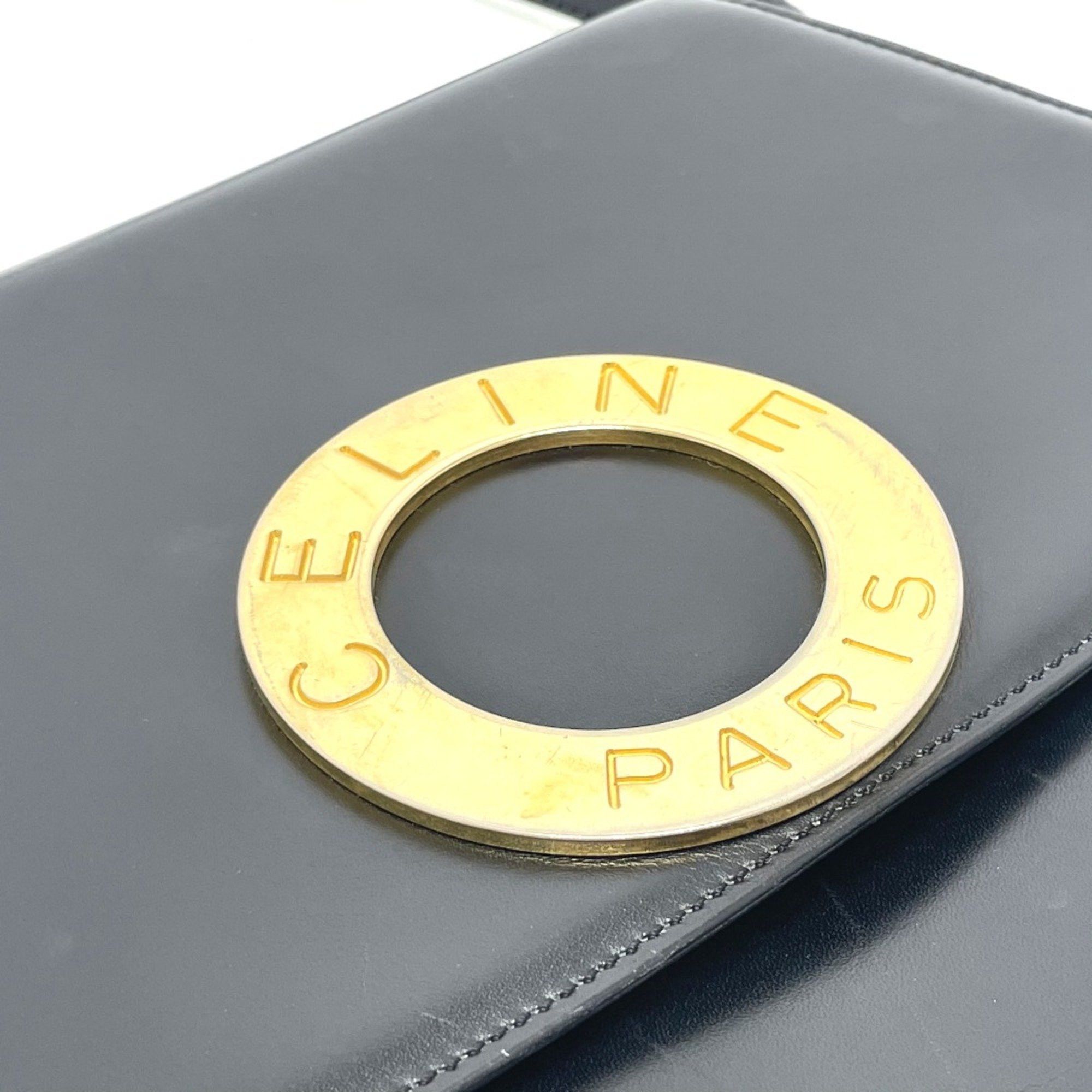Celine CELINE logo Bag Crossbody Shoulder Bag Black GoldHardware Size ONE SIZE - 4 Thumbnail