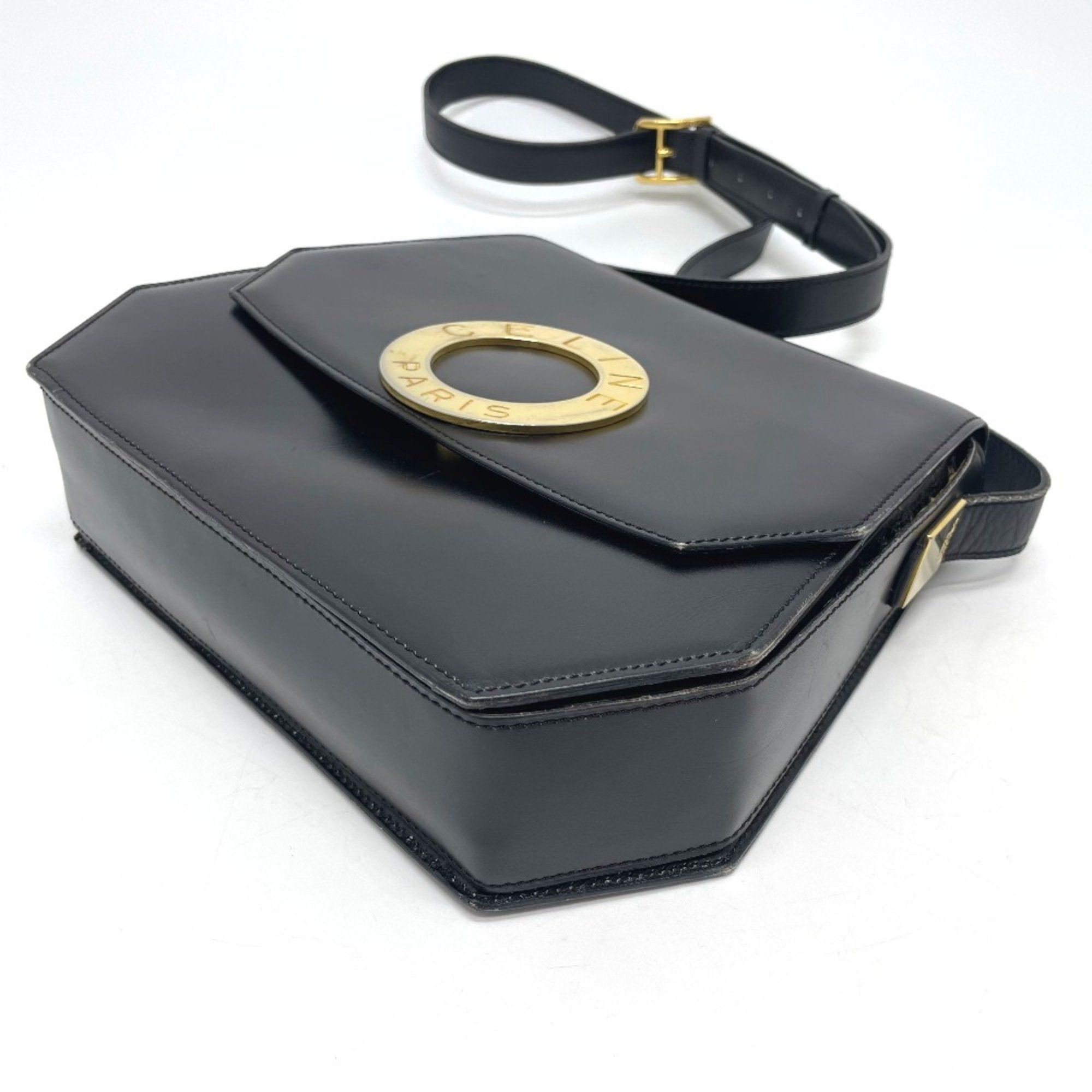 Celine CELINE logo Bag Crossbody Shoulder Bag Black GoldHardware Size ONE SIZE - 6 Thumbnail