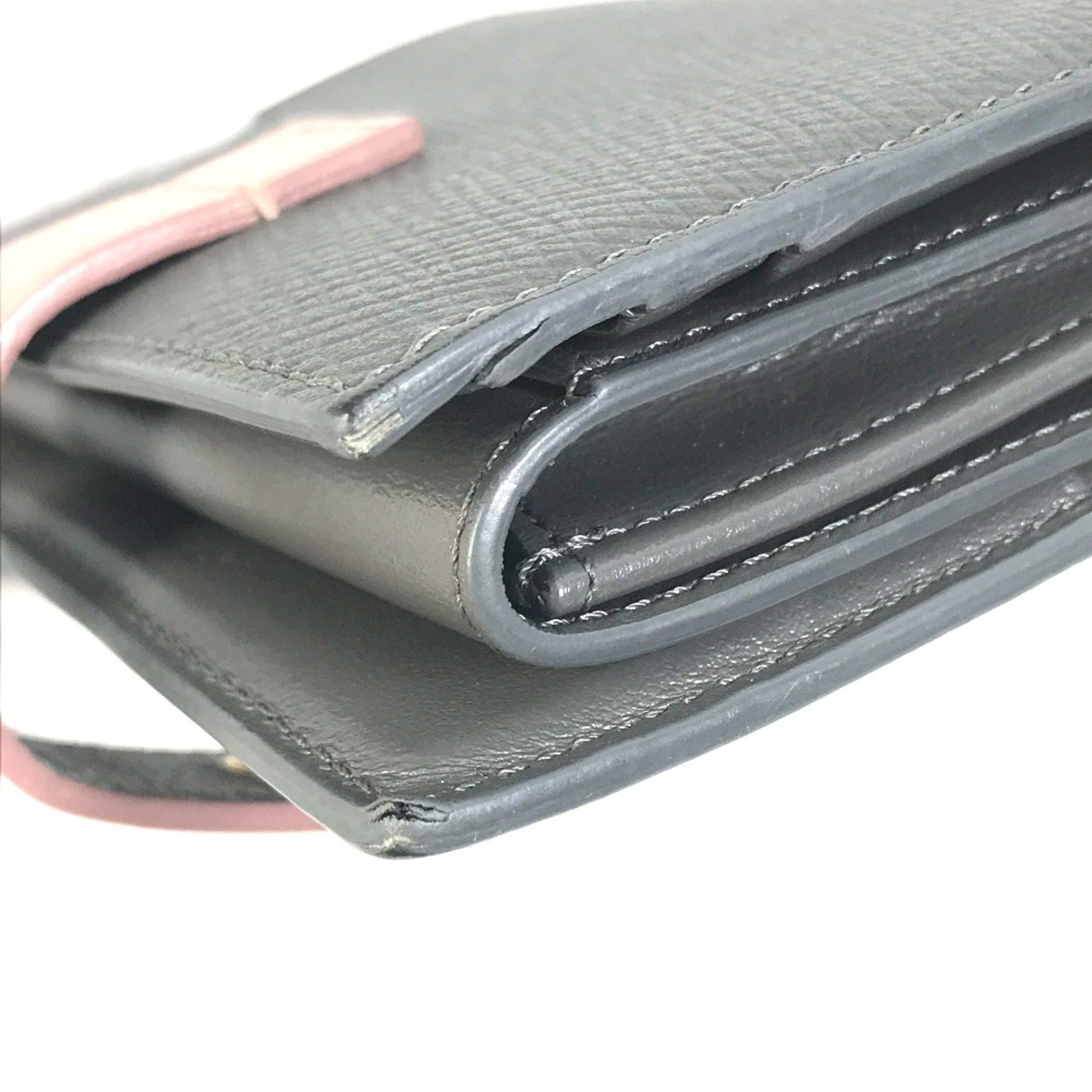 Celine CELINE 10H263BRU.10GV Bicolor Compact Trifold wallet Gray x pink Size ONE SIZE - 7 Thumbnail