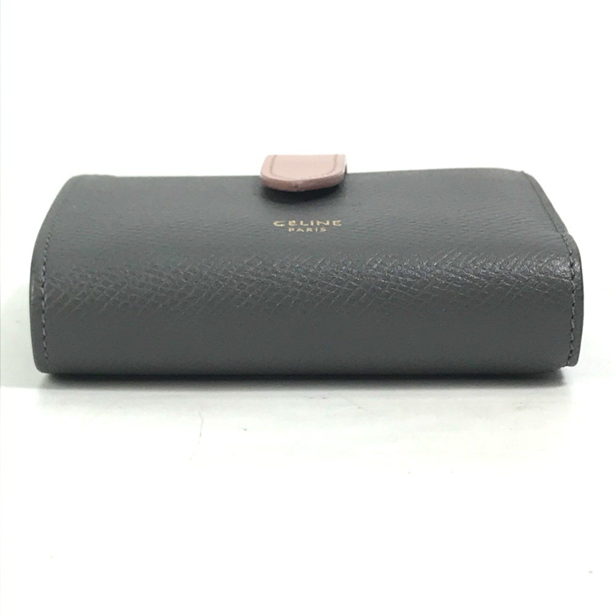 Celine CELINE 10H263BRU.10GV Bicolor Compact Trifold wallet Gray x pink Size ONE SIZE - 3 Thumbnail