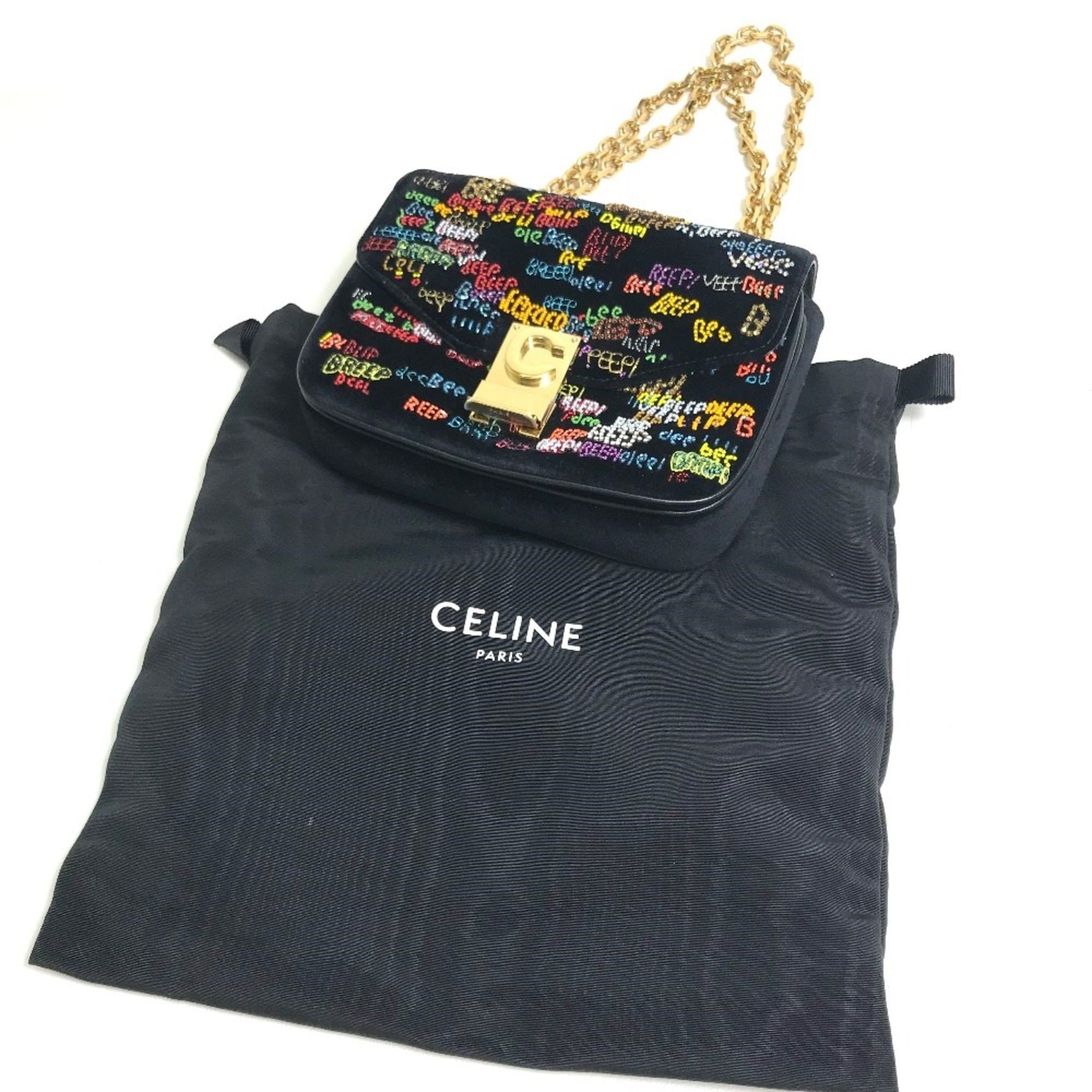 Celine CELINE Small C Bag Chain Shoulder Bag Black x Multicolore Size ONE SIZE - 16 Thumbnail