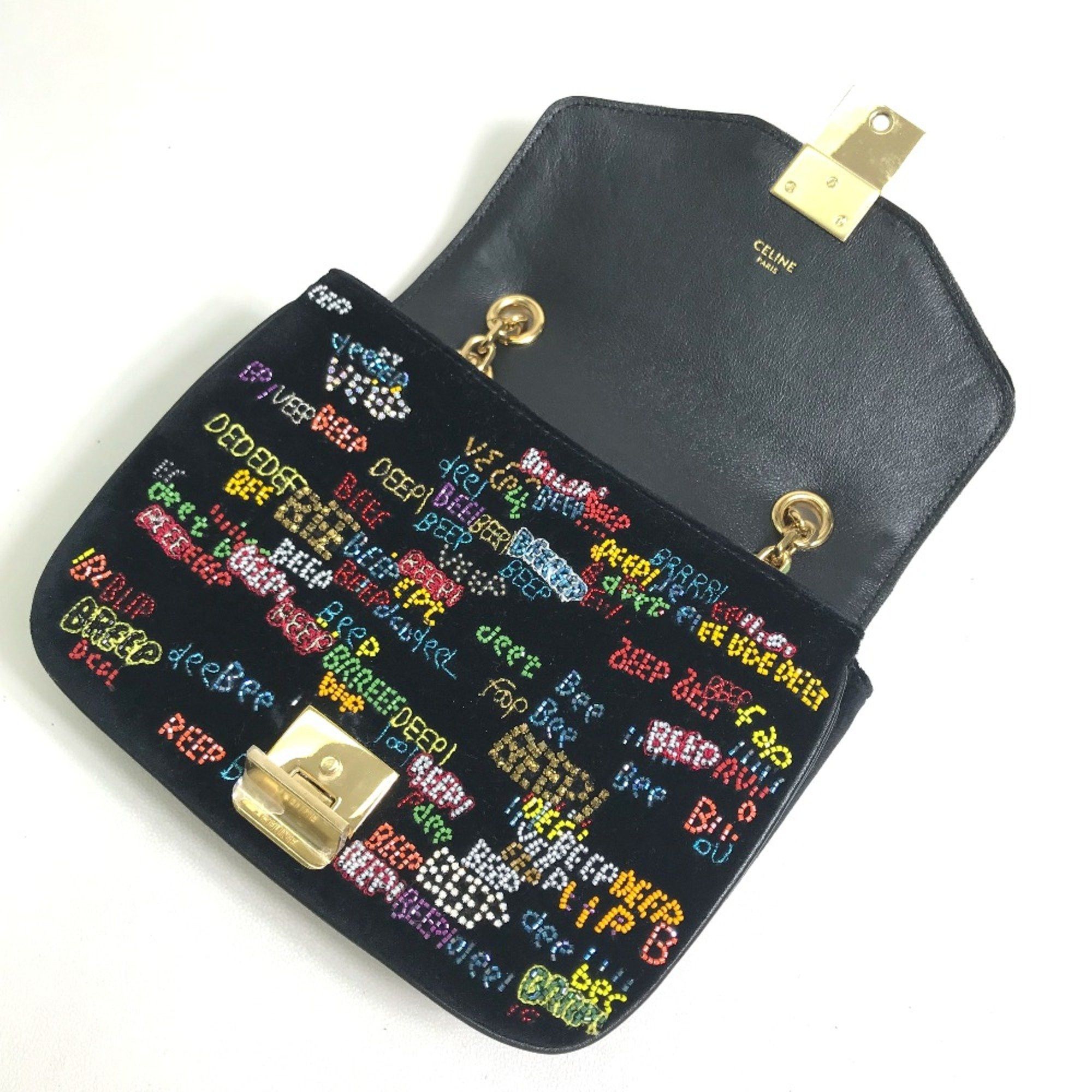 Celine CELINE Small C Bag Chain Shoulder Bag Black x Multicolore Size ONE SIZE - 11 Thumbnail