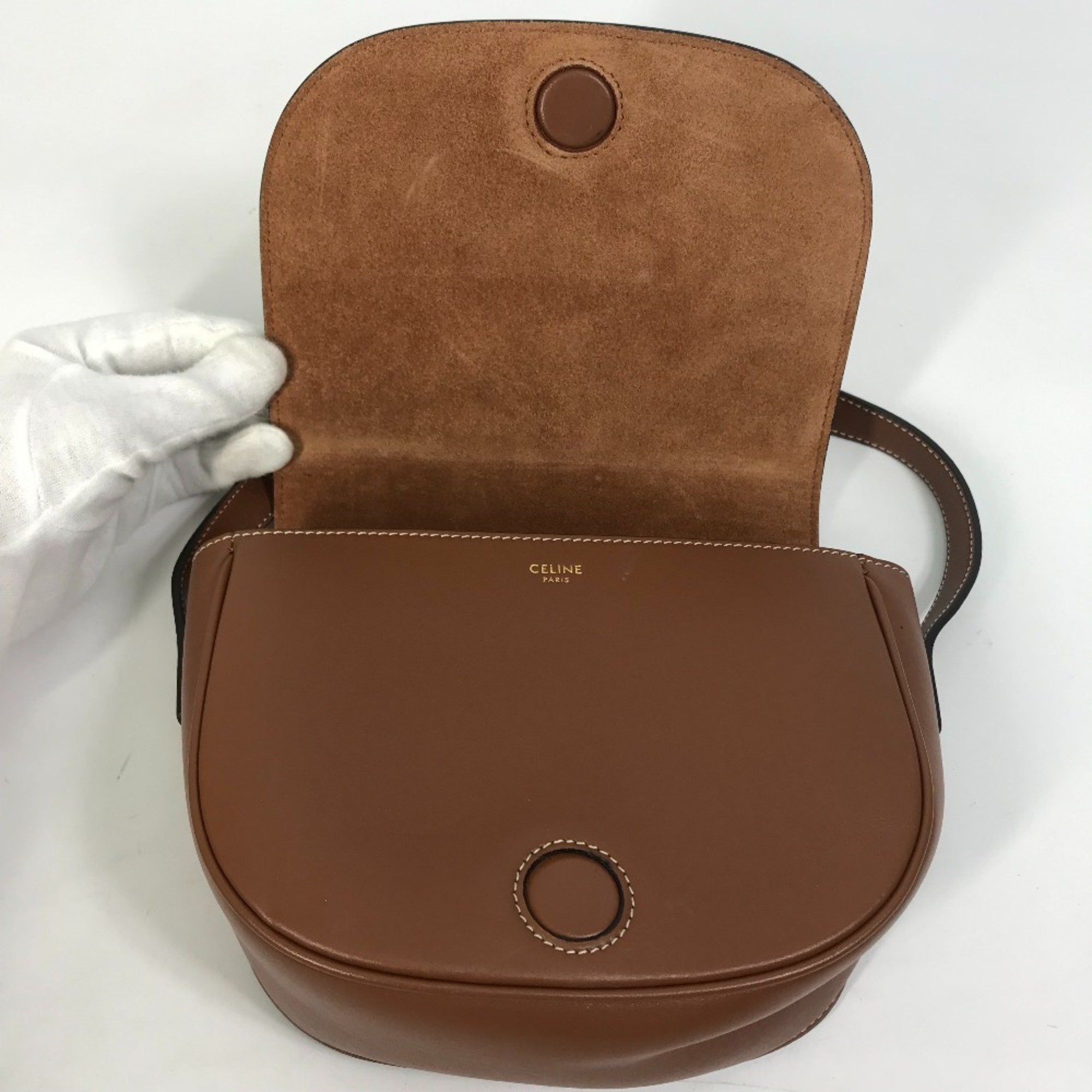 Celine CELINE 198263DU3 Crossbody Pochette Bag Shoulder Bag Tan Brown Size ONE SIZE - 13 Thumbnail