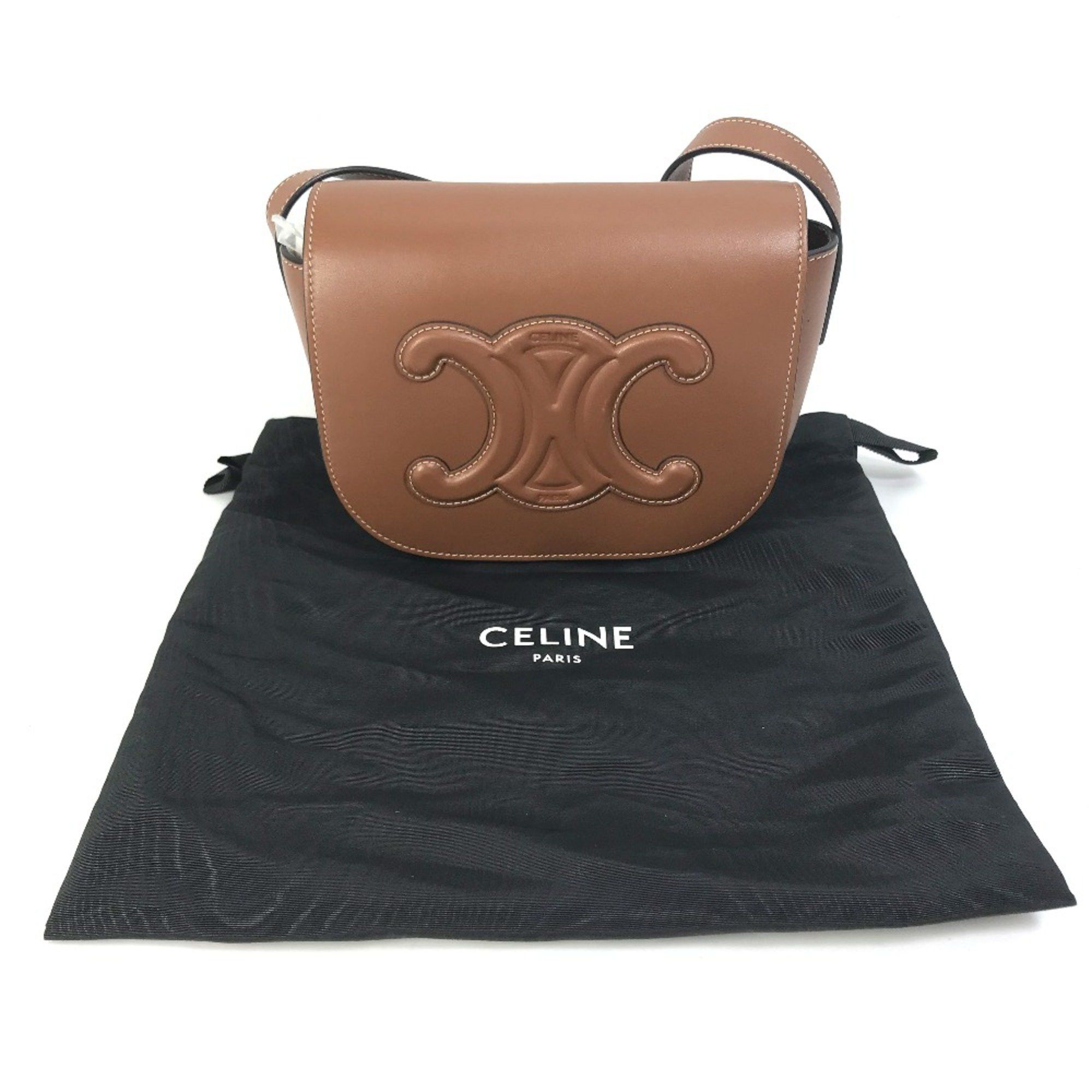 Celine CELINE 198263DU3 Crossbody Pochette Bag Shoulder Bag Tan Brown Size ONE SIZE - 16 Thumbnail