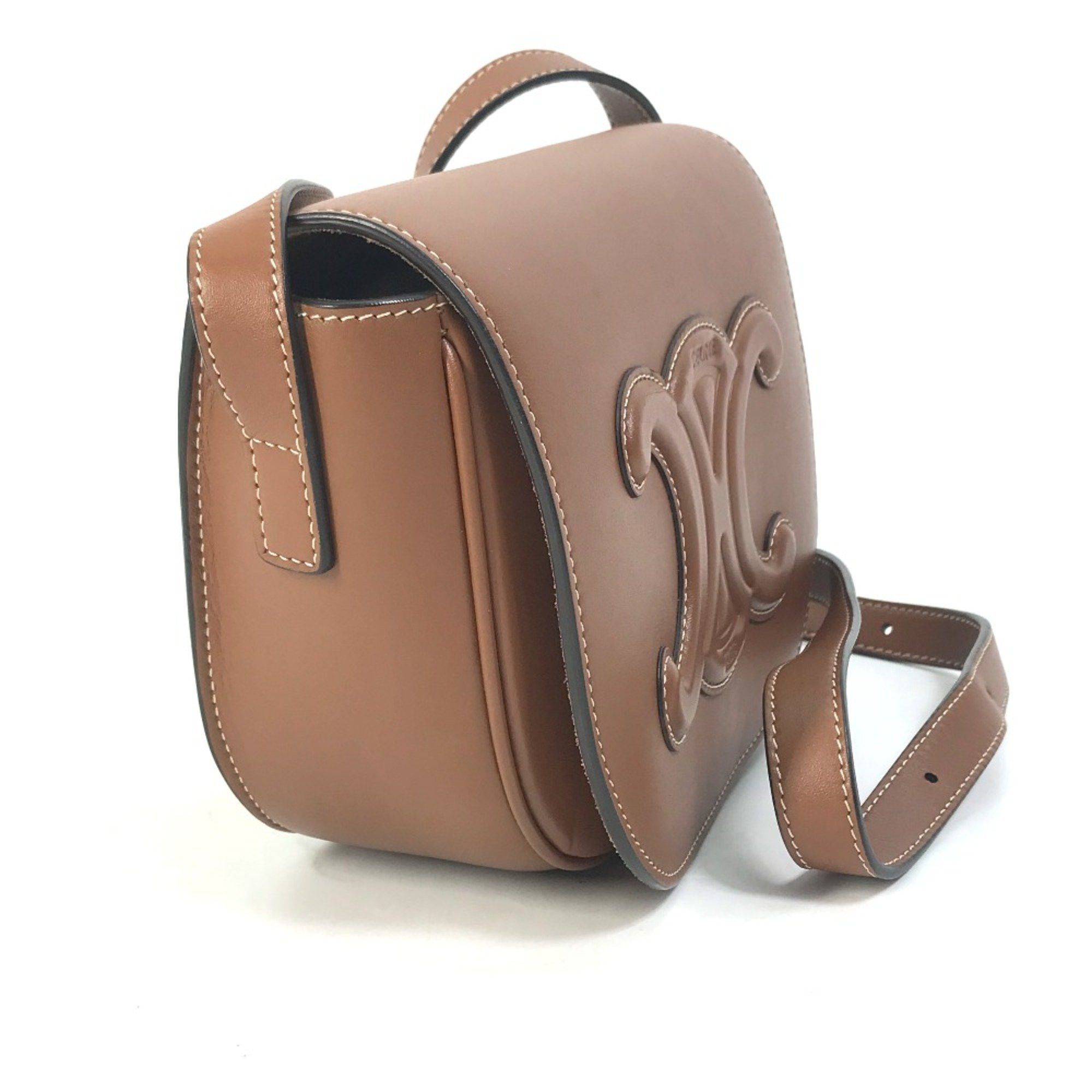 Celine CELINE 198263DU3 Crossbody Pochette Bag Shoulder Bag Tan Brown Size ONE SIZE - 3 Thumbnail