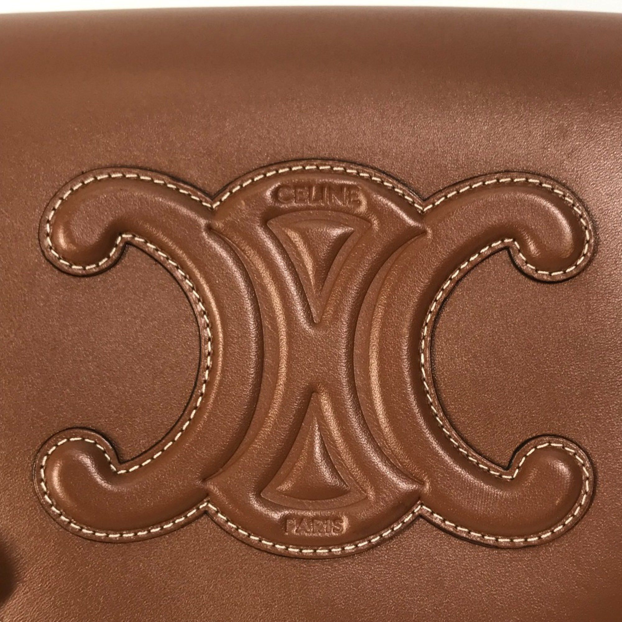 Celine CELINE 198263DU3 Crossbody Pochette Bag Shoulder Bag Tan Brown Size ONE SIZE - 11 Thumbnail