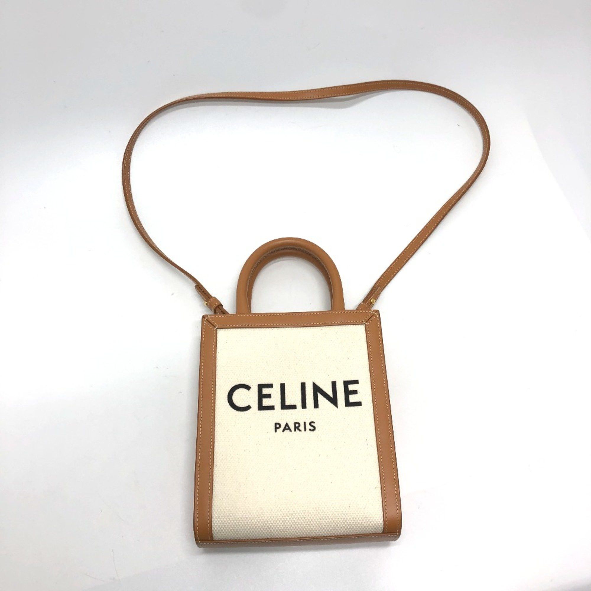 Celine CELINE logo Bag 2WAY Shoulder Bag Beige Size ONE SIZE - 7 Thumbnail