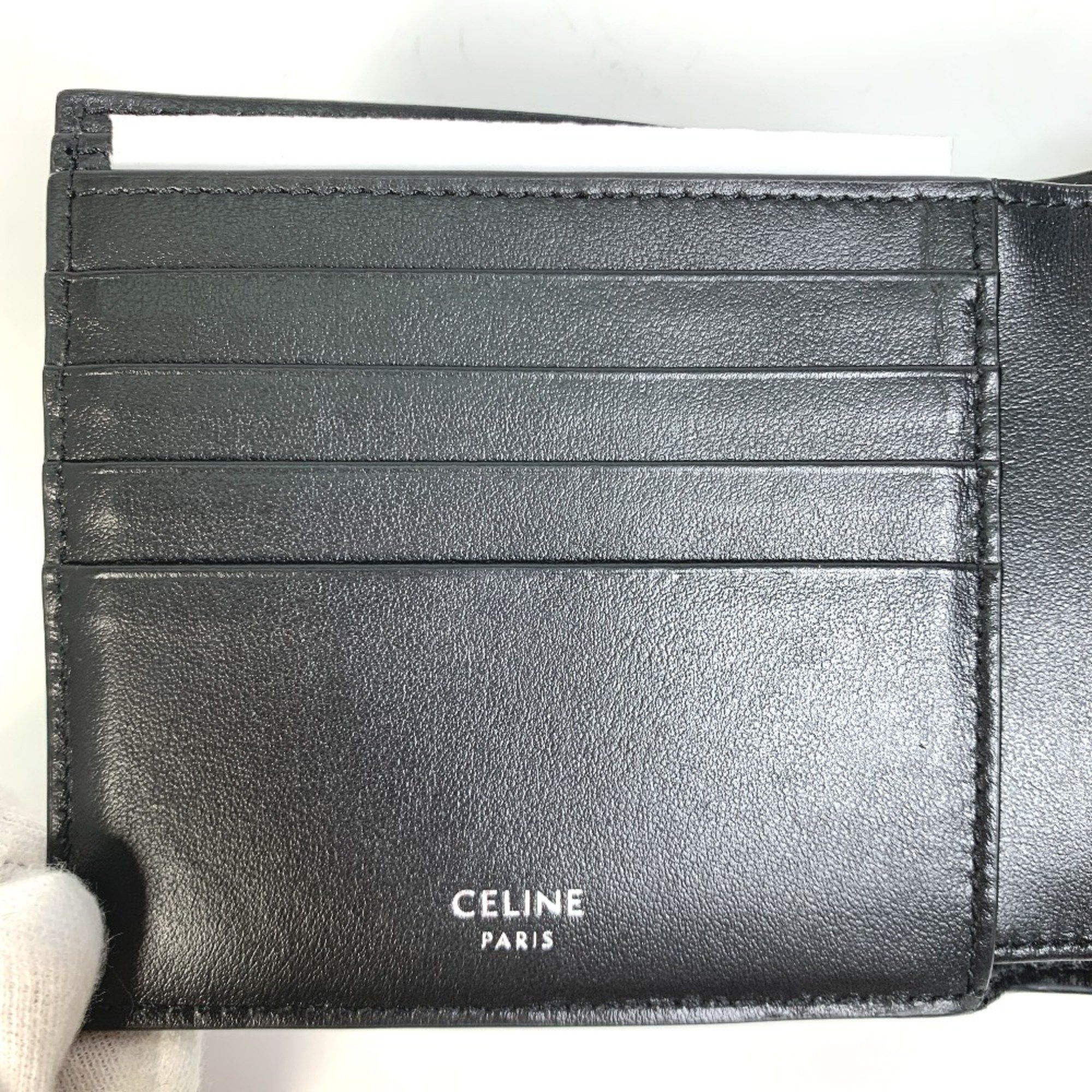 Celine CELINE 10C873DME logo Folded wallet Black Size ONE SIZE - 10 Thumbnail