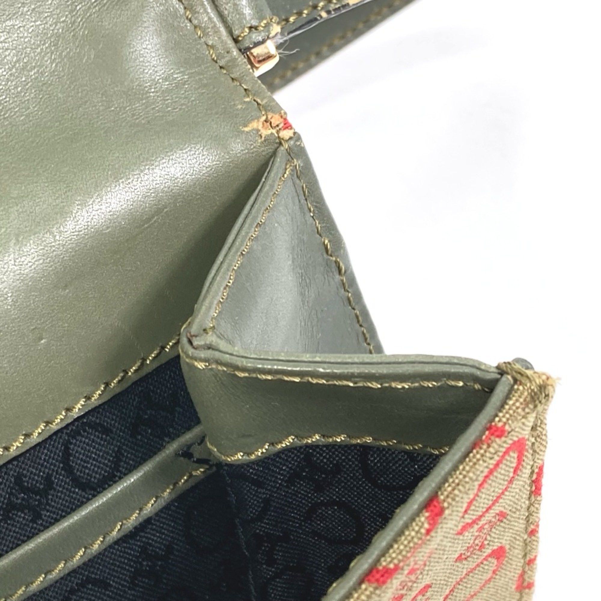 Celine CELINE CMacadam Bag Mini Hand Bag Accessory pouch Khaki x Red Size ONE SIZE - 13 Thumbnail