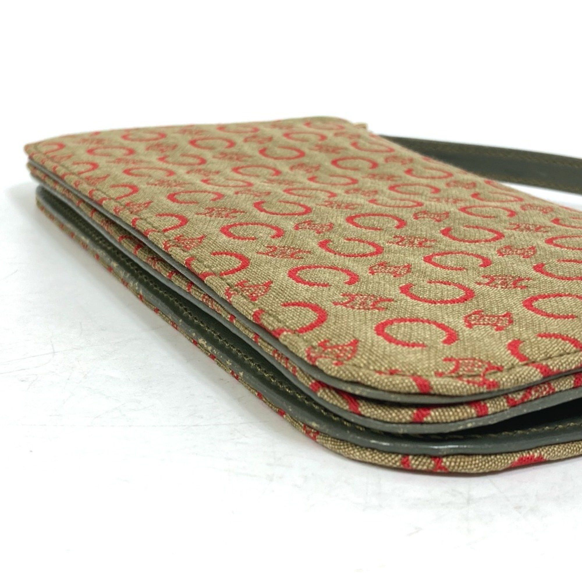 Celine CELINE CMacadam Bag Mini Hand Bag Accessory pouch Khaki x Red Size ONE SIZE - 5 Thumbnail