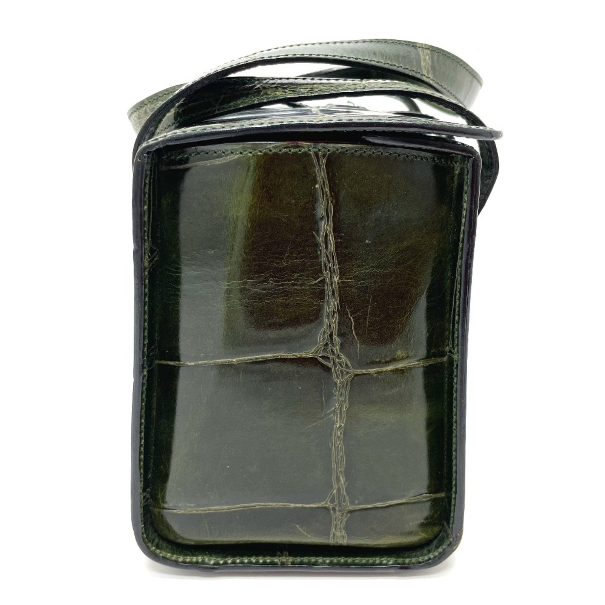 Celine CELINE Croco embossed bag vanity box type Hand Bag Green Size ONE SIZE - 4 Thumbnail