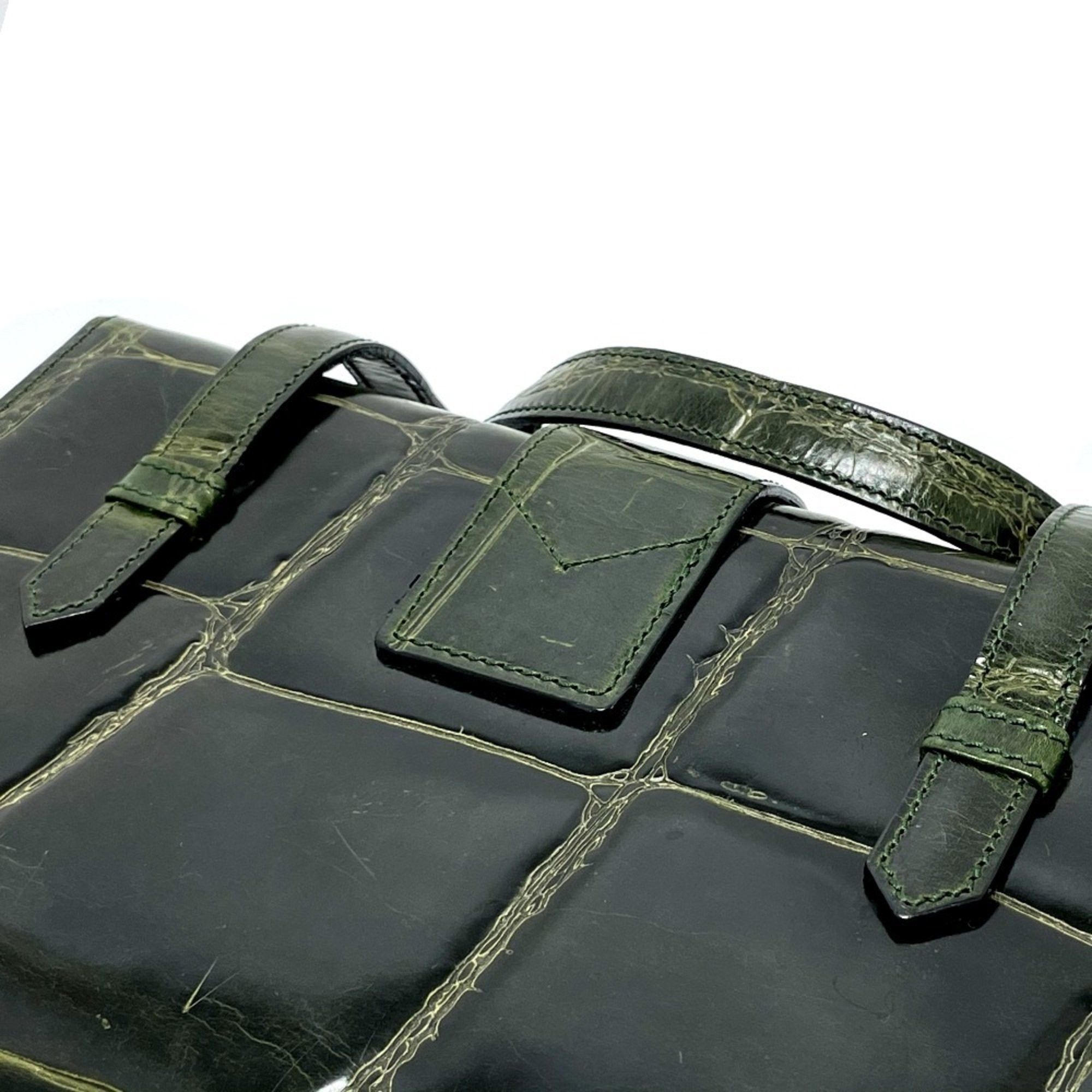 Celine CELINE Croco embossed bag vanity box type Hand Bag Green Size ONE SIZE - 10 Thumbnail