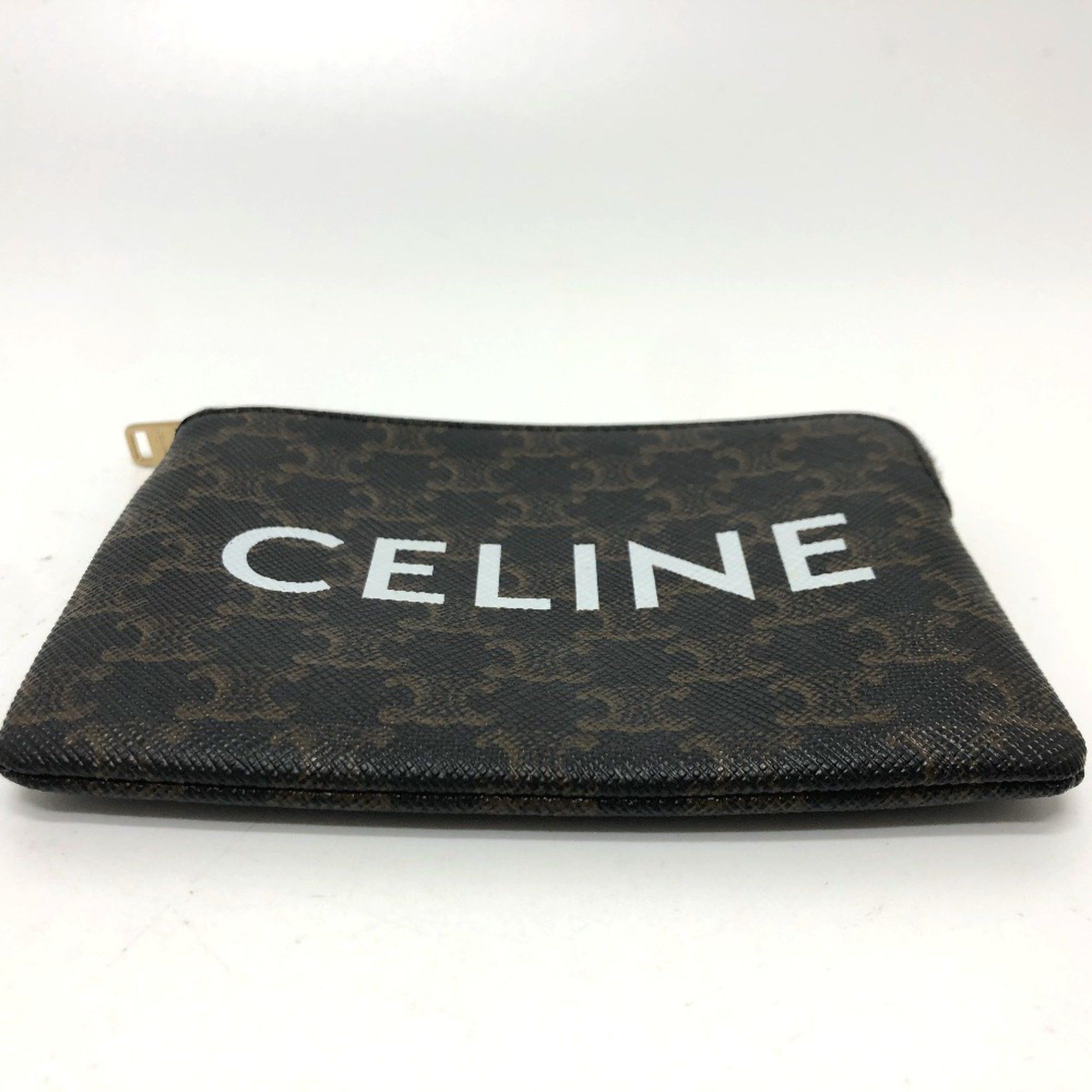 Celine CELINE 10C662CA2 Triomphe Accessory case Coin Compartment coin purse Brown GoldHardware Size ONE SIZE - 4 Thumbnail