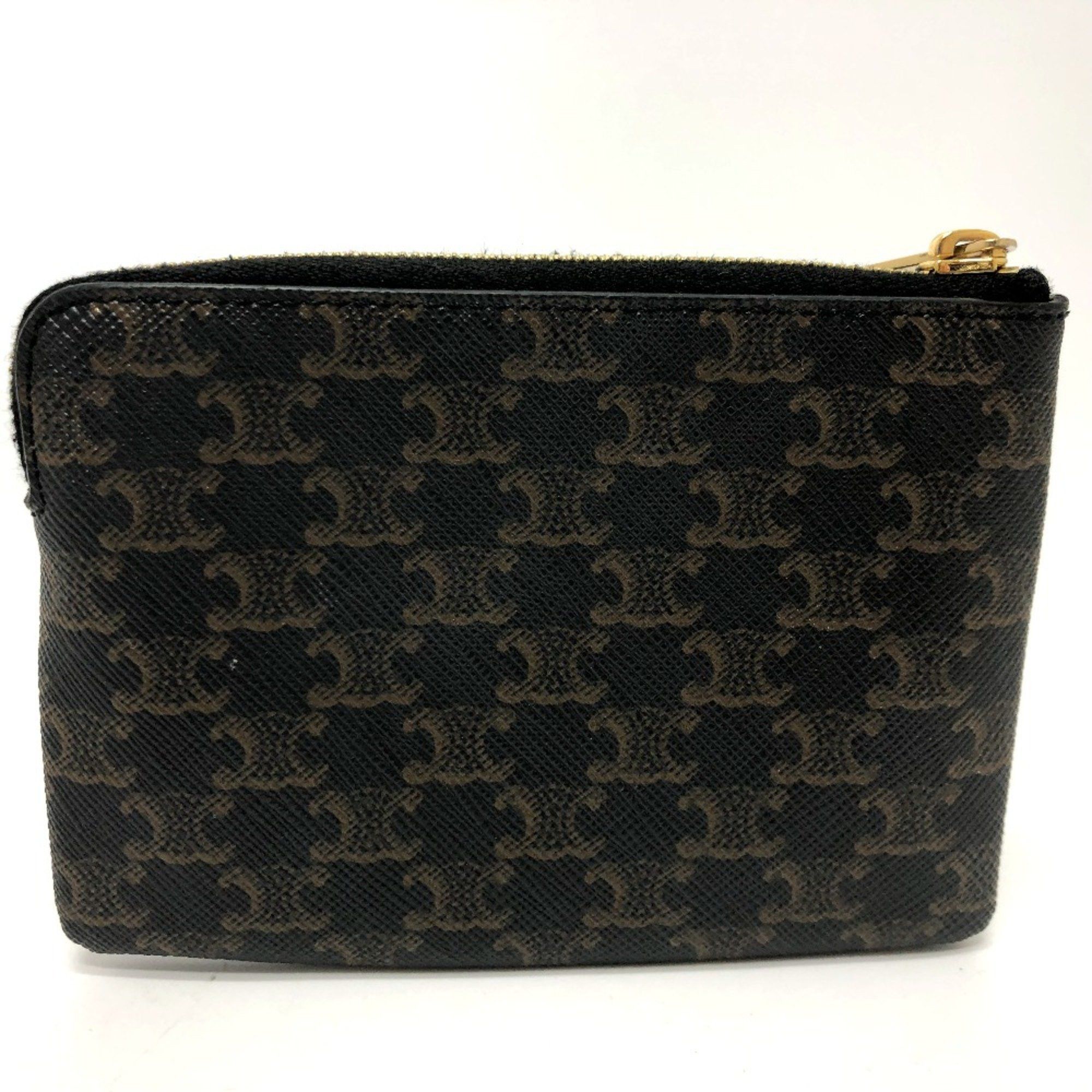 Celine CELINE 10C662CA2 Triomphe Accessory case Coin Compartment coin purse Brown GoldHardware Size ONE SIZE - 2 Thumbnail
