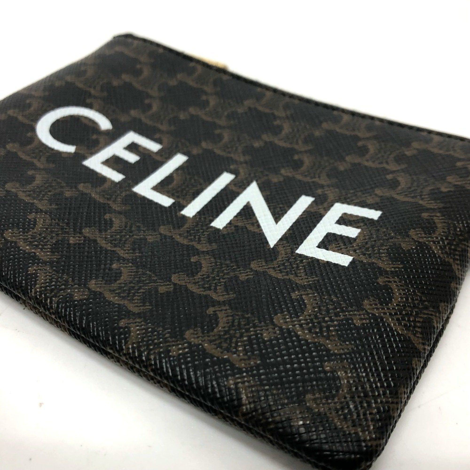 Celine CELINE 10C662CA2 Triomphe Accessory case Coin Compartment coin purse Brown GoldHardware Size ONE SIZE - 8 Thumbnail