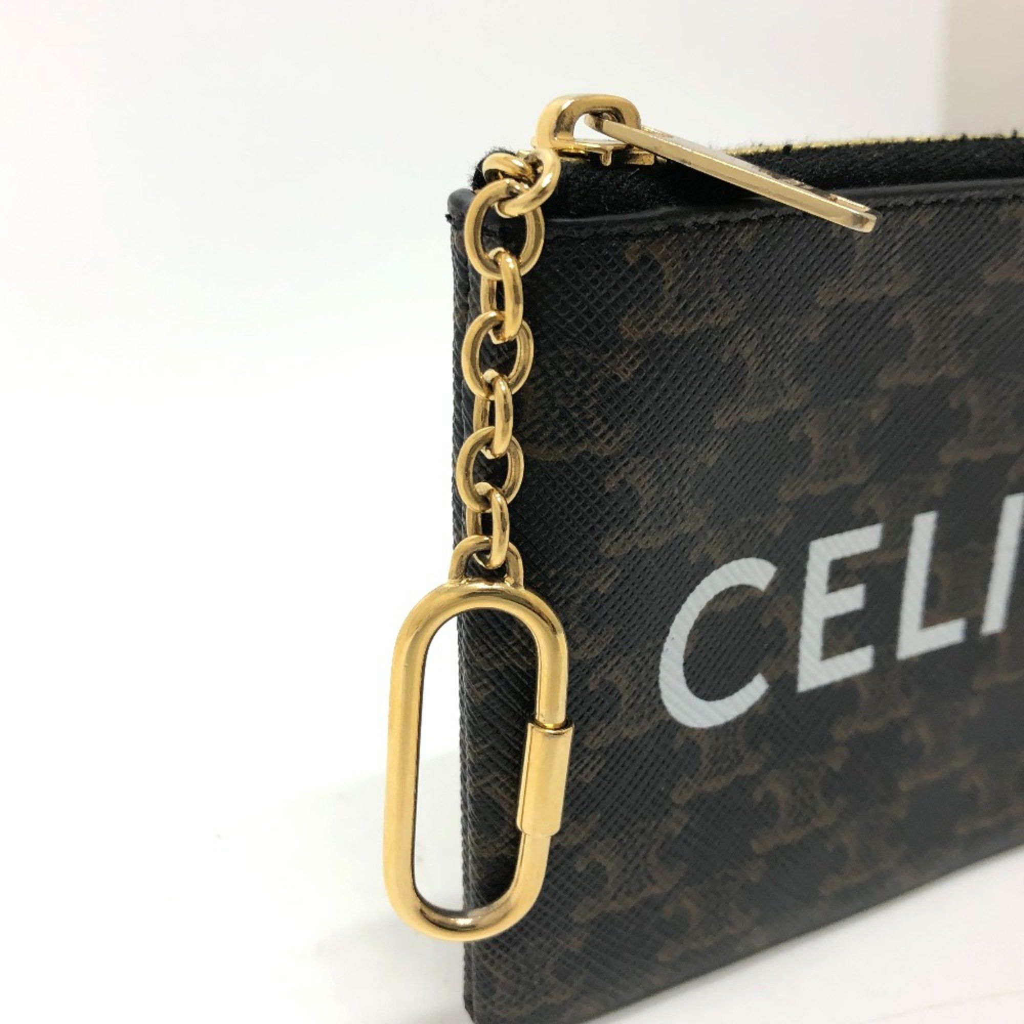 Celine CELINE 10C662CA2 Triomphe Accessory case Coin Compartment coin purse Brown GoldHardware Size ONE SIZE - 6 Thumbnail