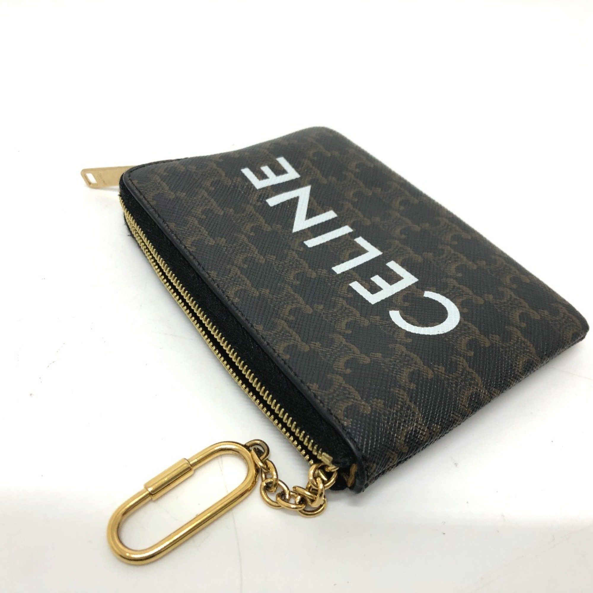 Celine CELINE 10C662CA2 Triomphe Accessory case Coin Compartment coin purse Brown GoldHardware Size ONE SIZE - 10 Thumbnail