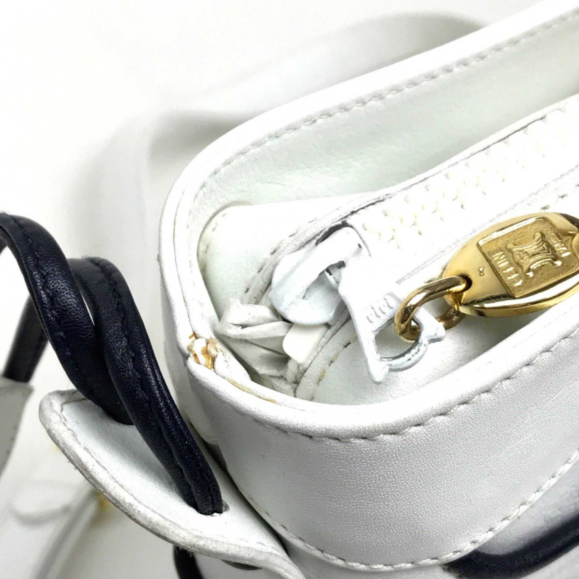 Celine CELINE Ribbon motif Bag Shoulder Bag White x Black Size ONE SIZE - 8 Thumbnail
