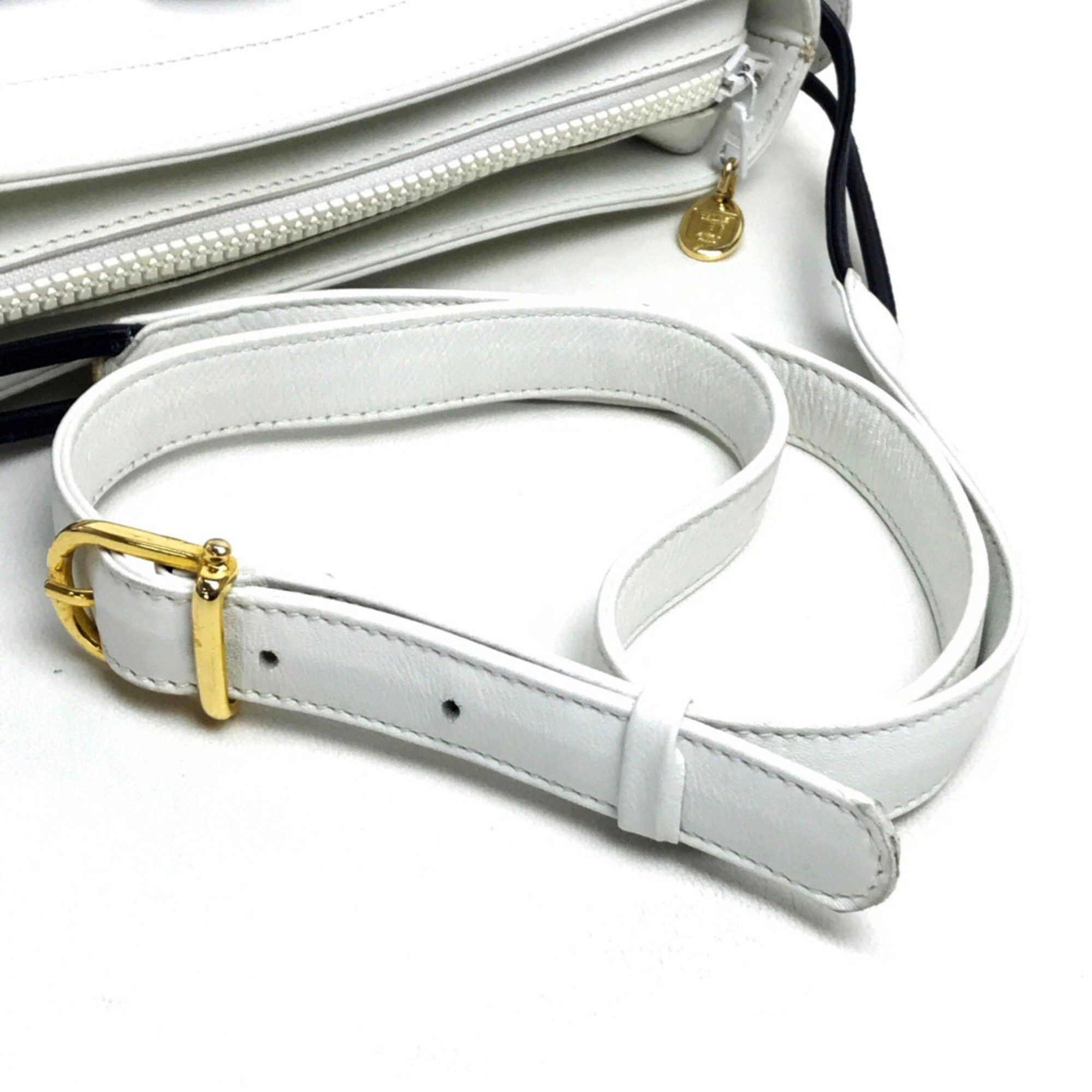Celine CELINE Ribbon motif Bag Shoulder Bag White x Black Size ONE SIZE - 11 Thumbnail