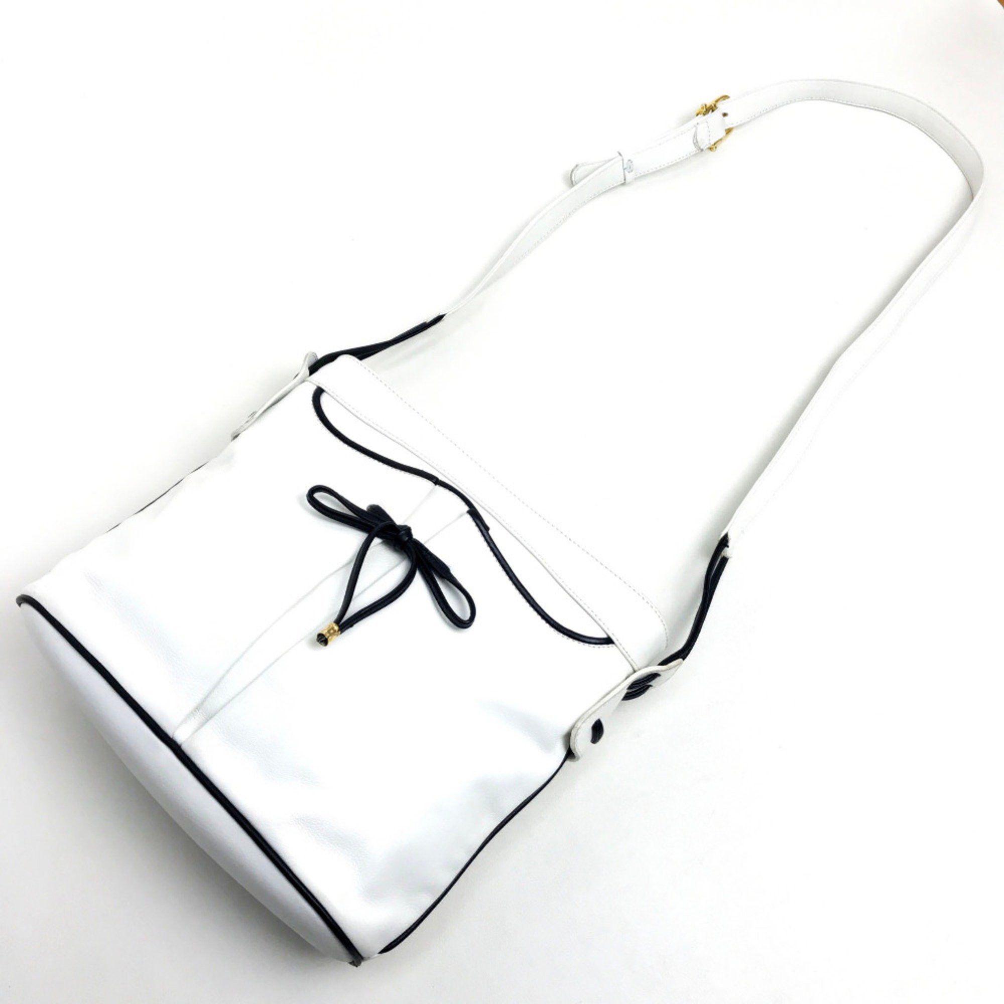Celine CELINE Ribbon motif Bag Shoulder Bag White x Black Size ONE SIZE - 5 Thumbnail