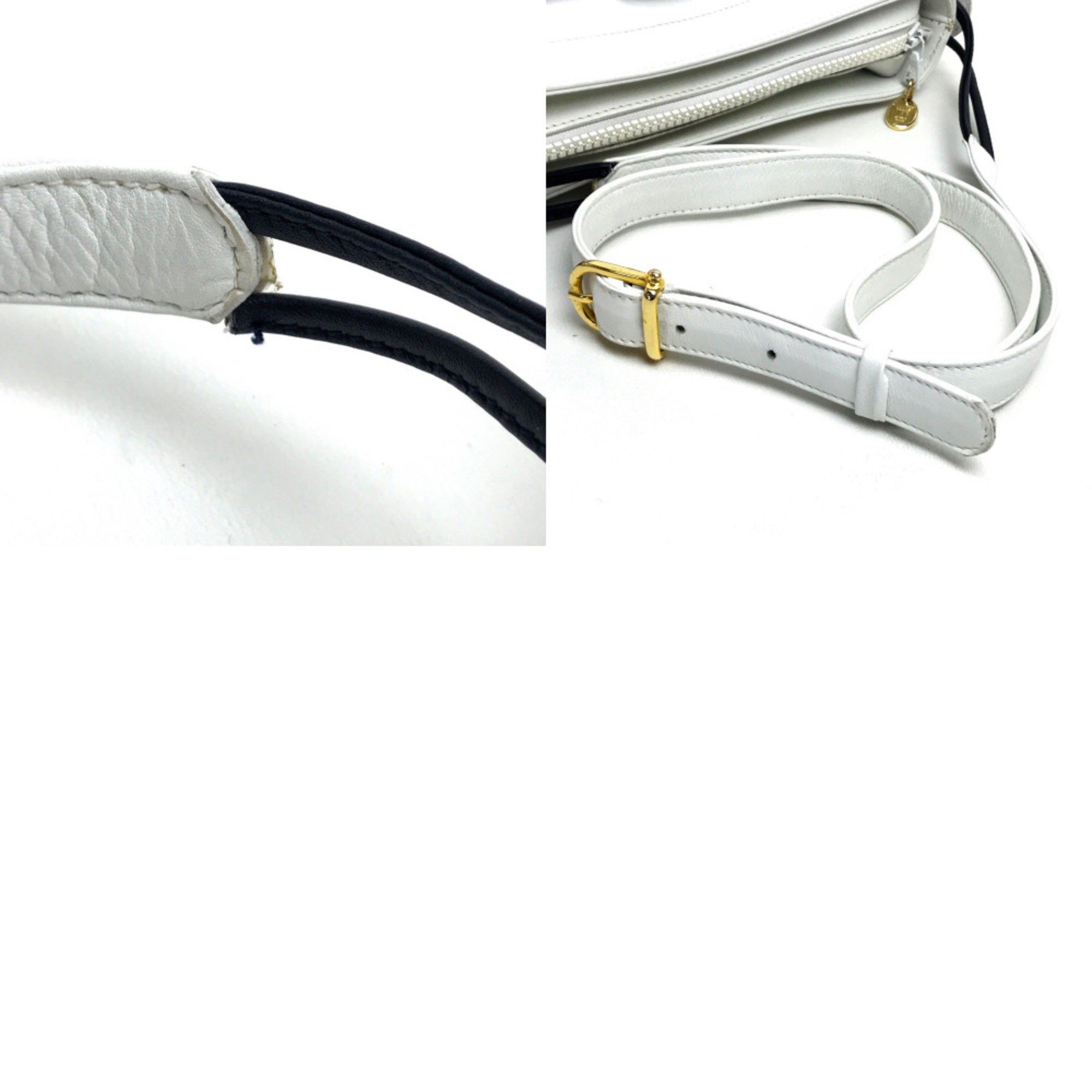 Celine CELINE Ribbon motif Bag Shoulder Bag White x Black Size ONE SIZE - 10 Thumbnail