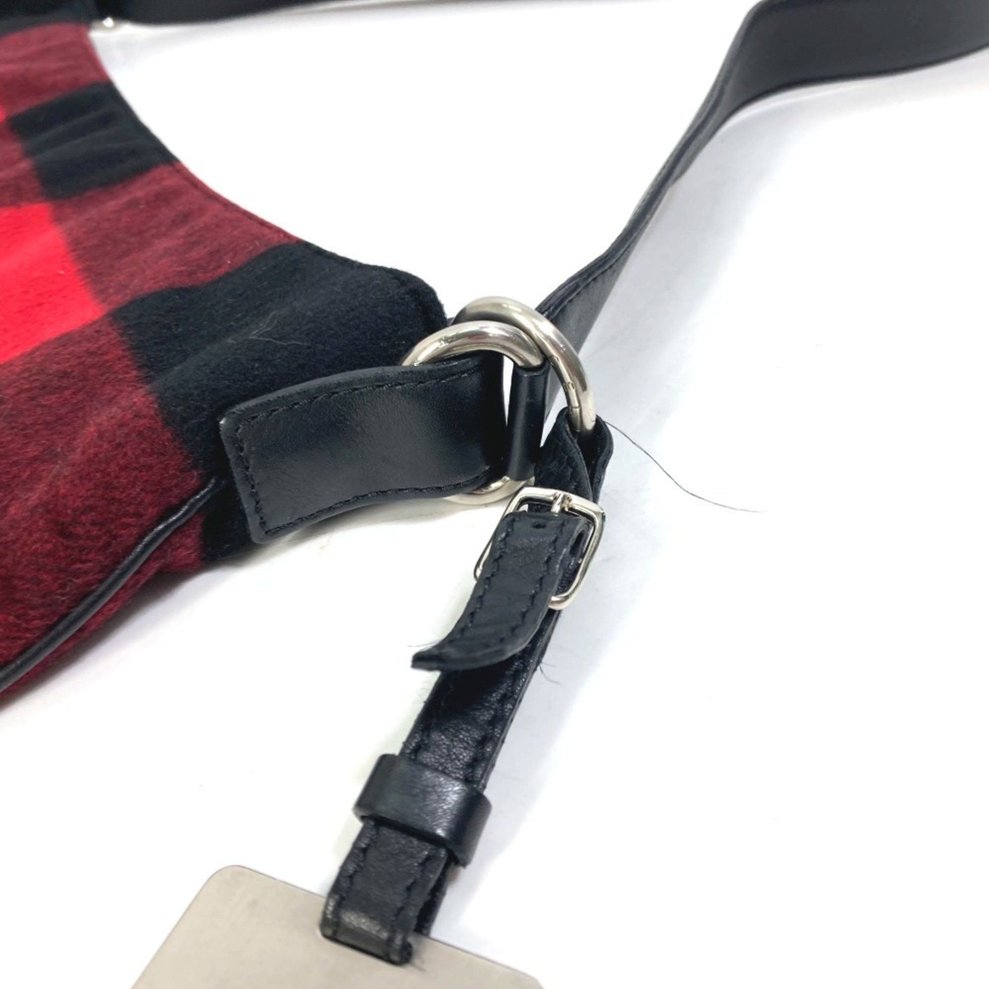 Celine CELINE check Crossbody bag Shoulder Bag Red Black Size ONE SIZE - 4 Thumbnail